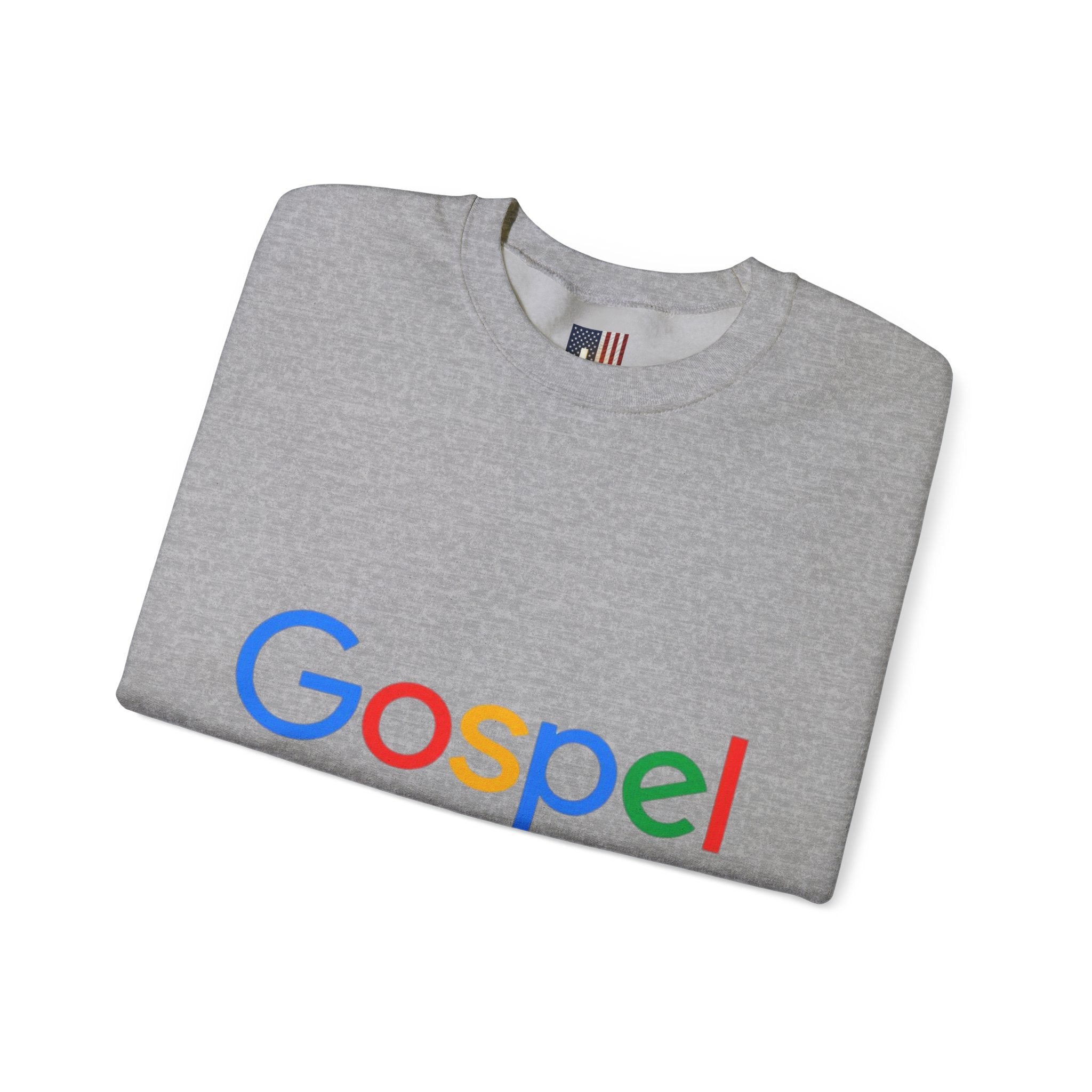 Gospel Graphic Sweatshirt — "Gospel" Colorful Logo Christian Sweatshirt Printify