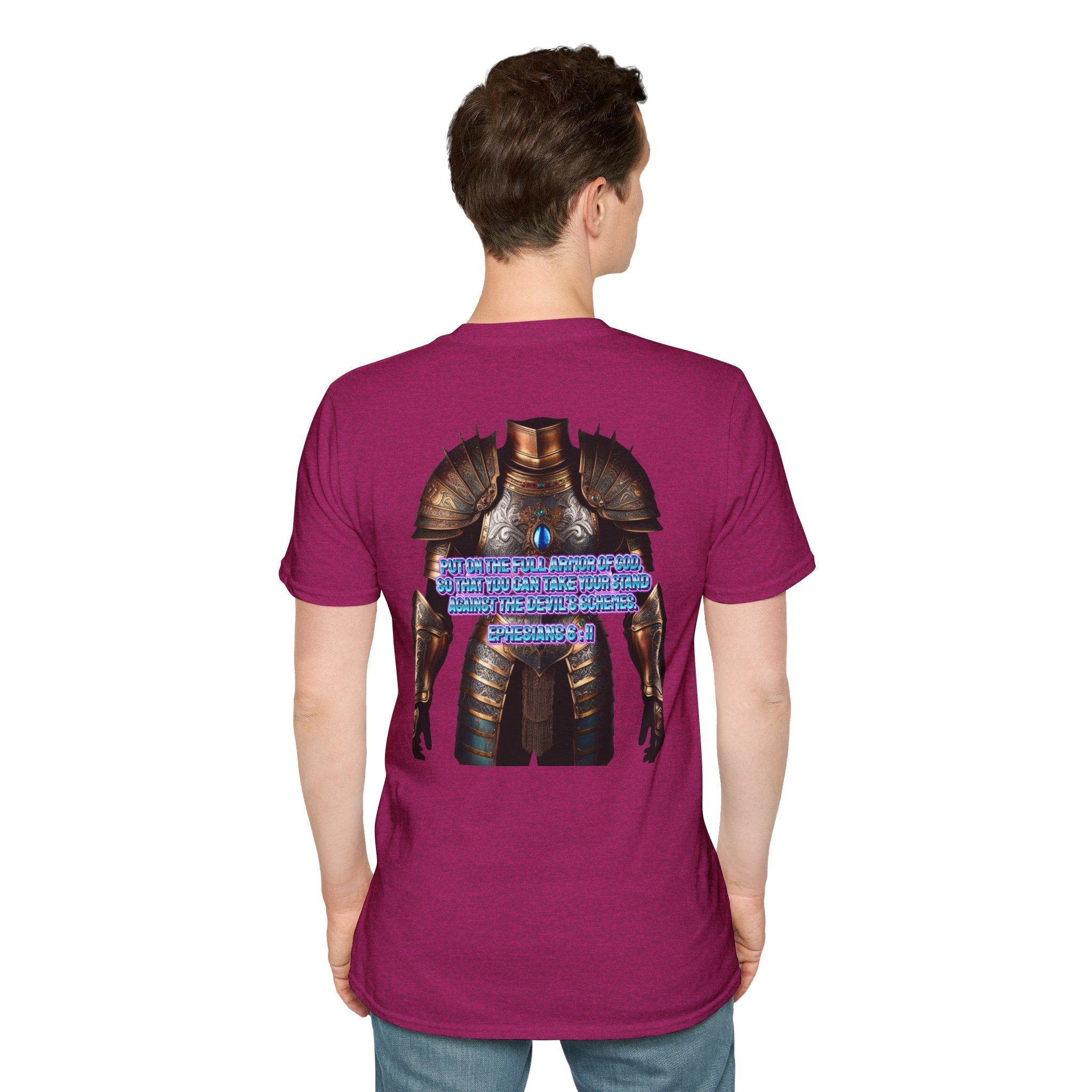 Religious Graphic Tee with Armor Of God Design - Unisex Softstyle T-Shirt Printify