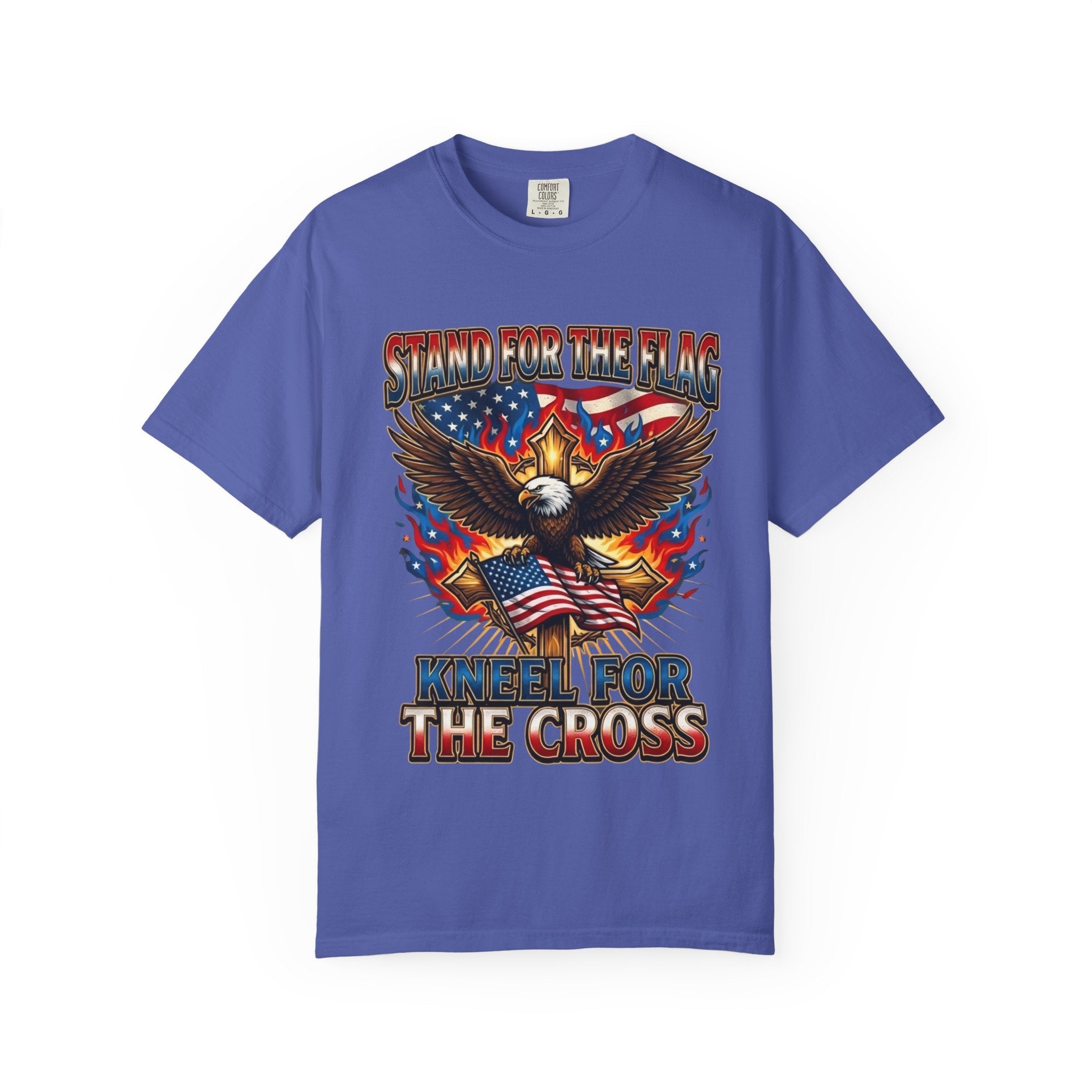 Stand for the Flag Kneel for the Cross T-shirt | Patriotic Eagle T-shirt Printify