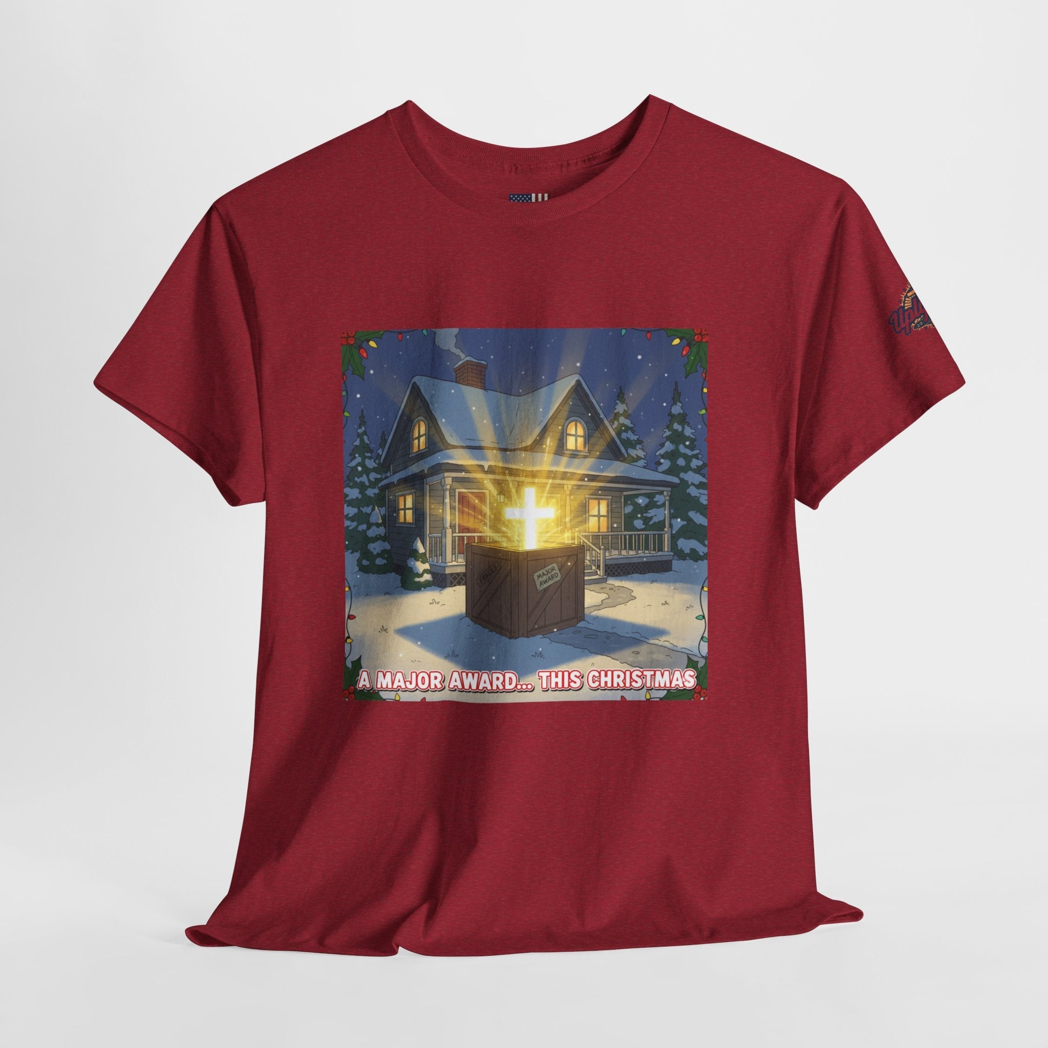 A Major Award This Christmas T-shirt – Fragile Leg Lamp Parody Cross Unboxing Christian T-shirt for Hilarious Faith & Holiday Glow Printify