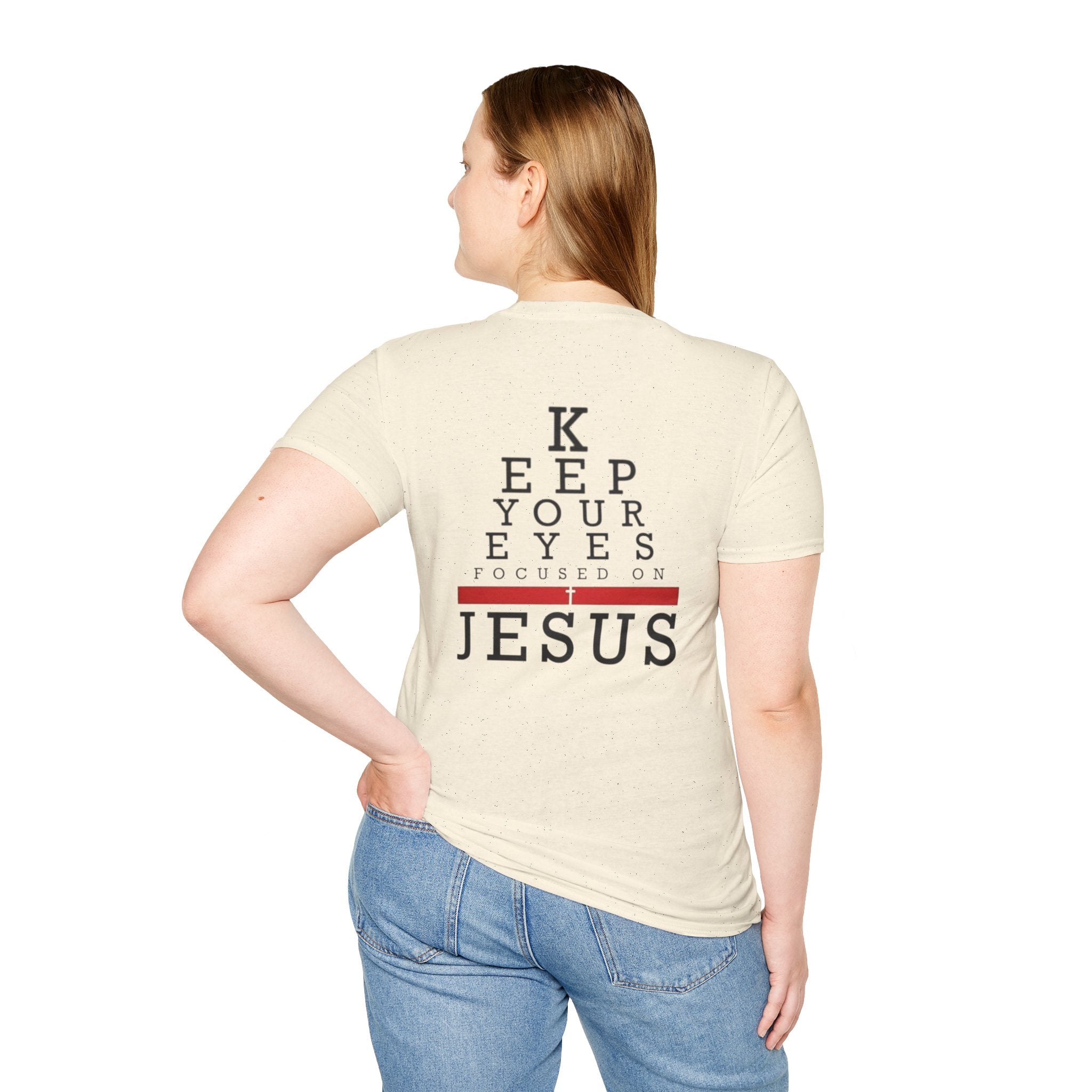 Keep Your Eyes Focused on Jesus T-shirt - Eye Chart Christian T-shirt - Faith Apparel Printify