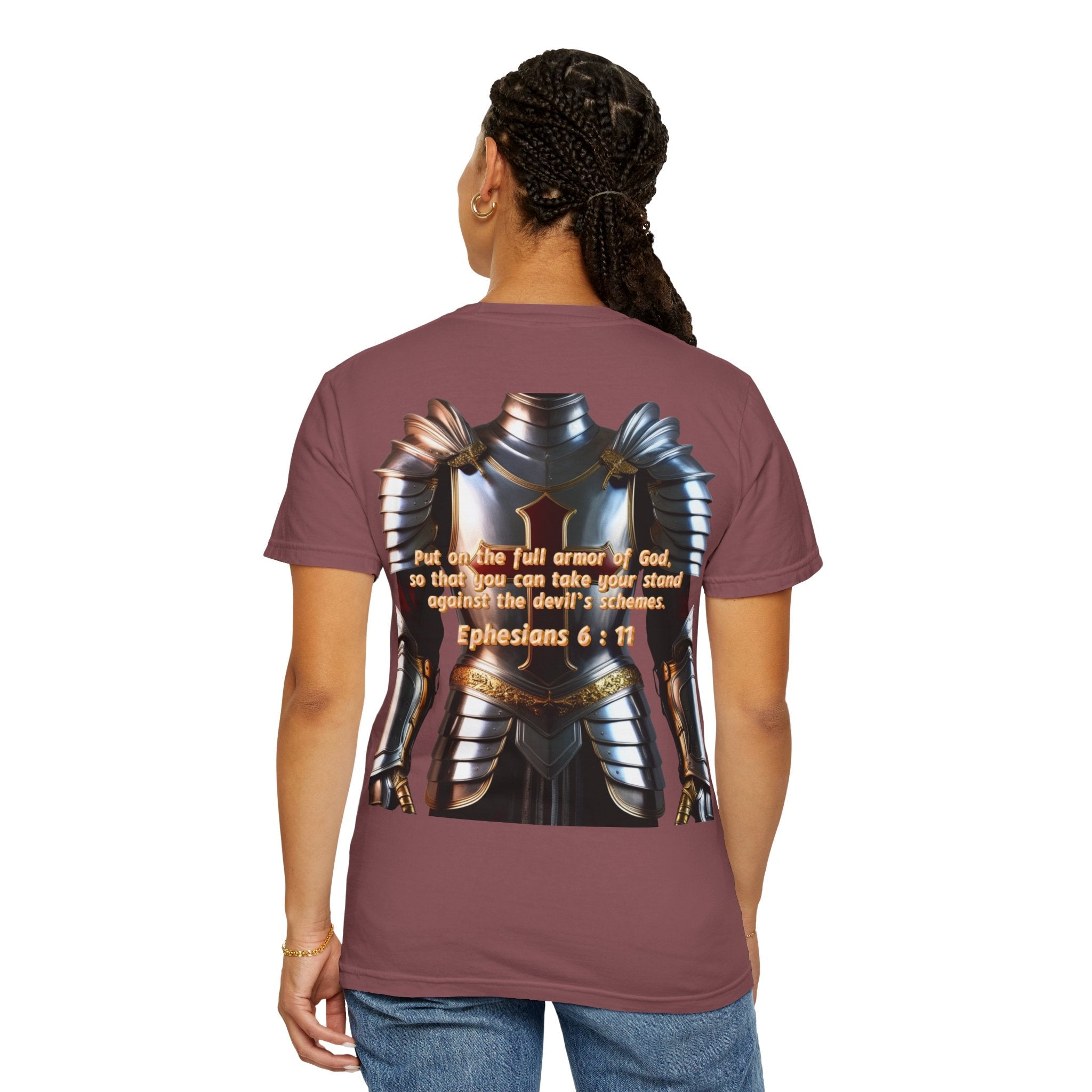 Religious Graphic Armor Of God Design - Unisex Garment-Dyed T-shirt Printify