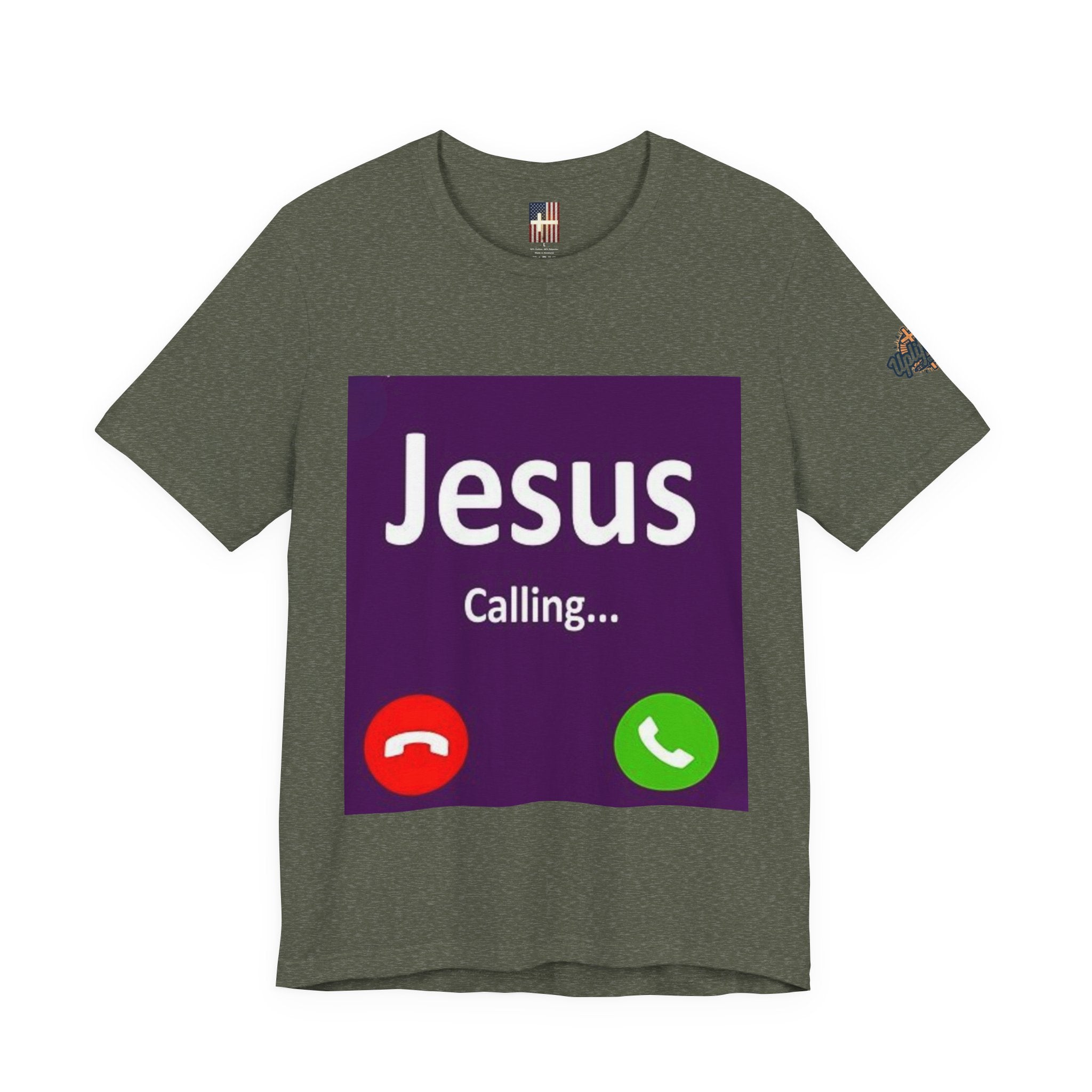 Jesus Calling T-shirt – Funny Cell Phone Screen Christian T-shirt for Divine Connection & Faith Humor Printify