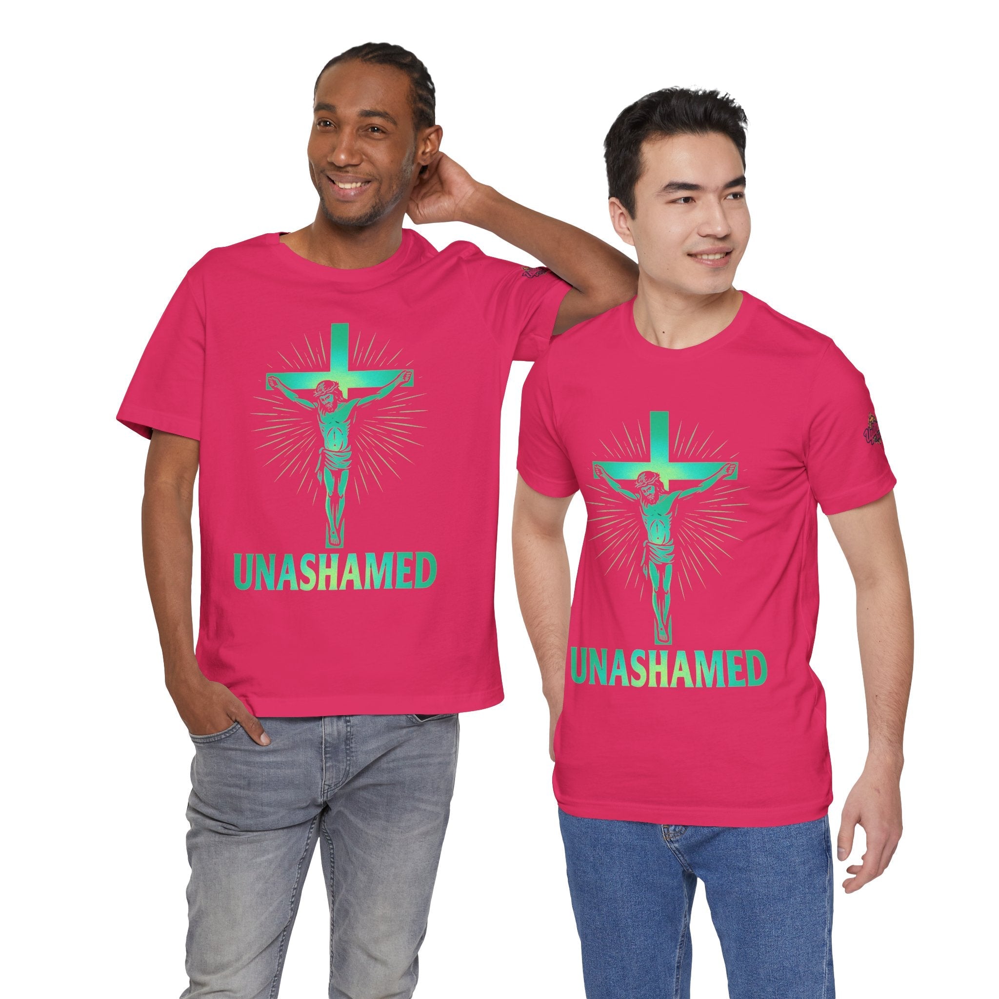 Unashamed T-shirt – Romans 1:16 Crucifixion Christian t-shirt for Bold Unwavering Faith Printify