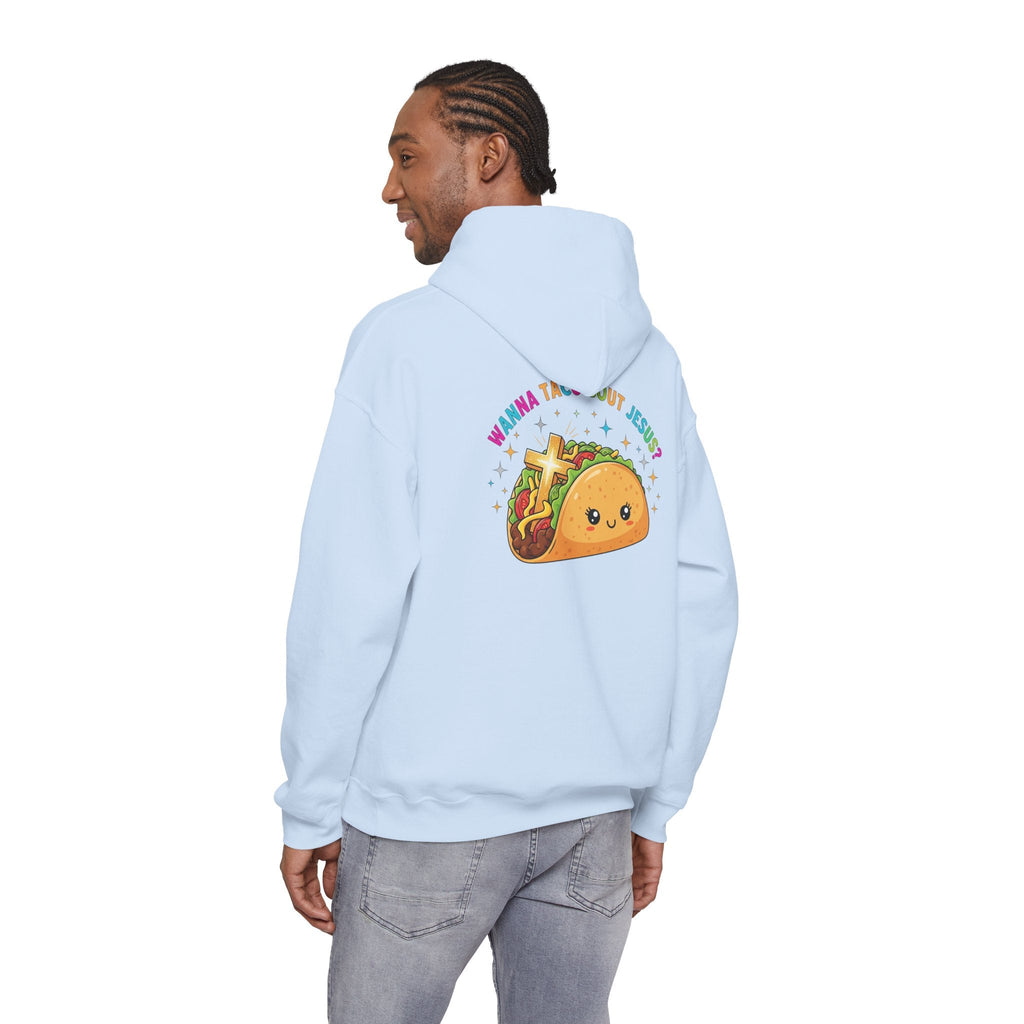 Wanna Taco 'Bout Hoodie – Cozy Christian Pun Hoodie for Faith & Fun Printify