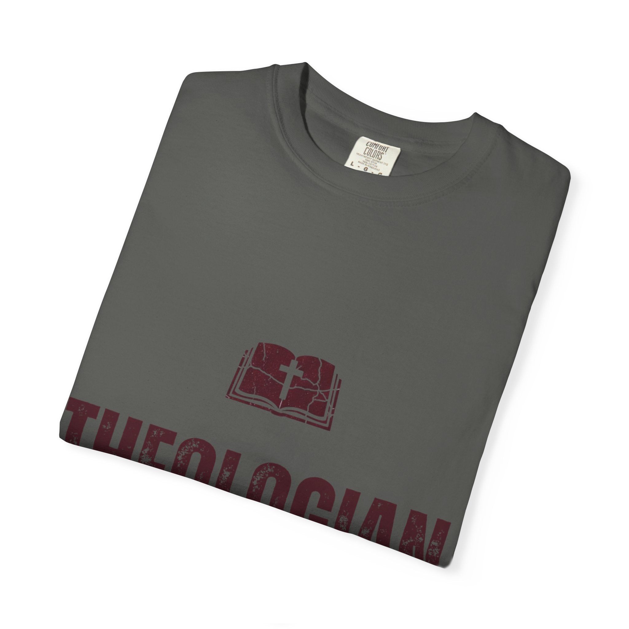 Theologian in Training T-Shirt – Open Bible & Cross Christian Tee for Faithful Learners Printify