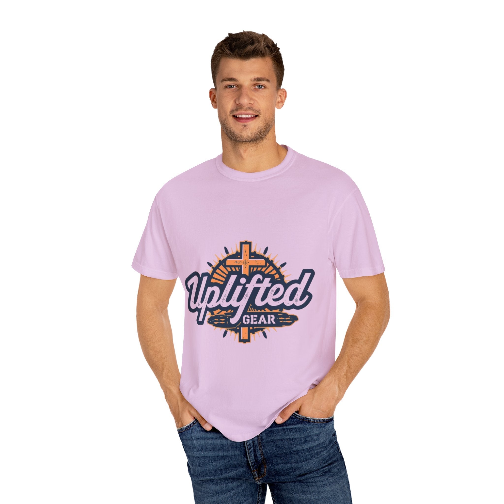 Uplifted Gear Christian T-Shirt – Bold Logo Faith Tee for Inspired Living Printify