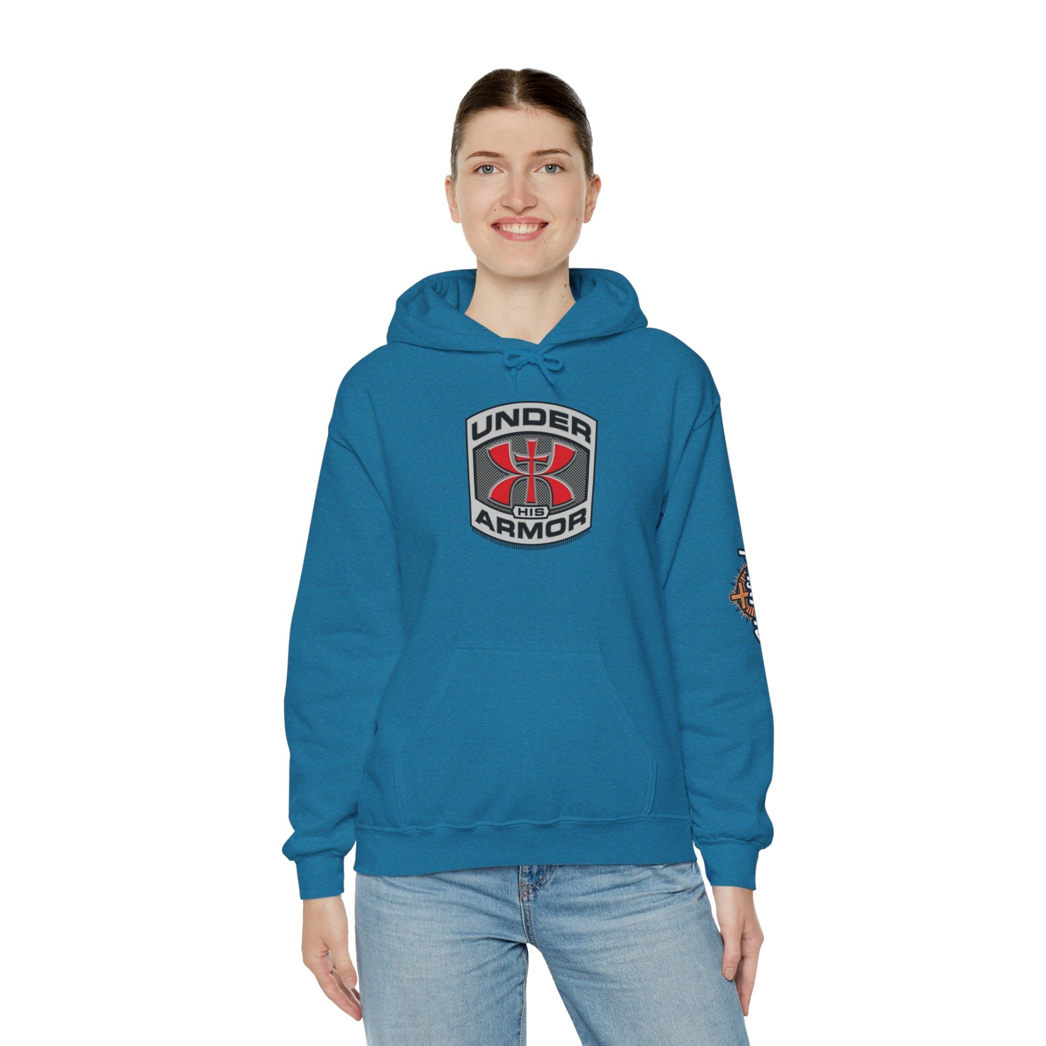 Under Armor Logo Hoodie — Black Athletic Pullover Printify