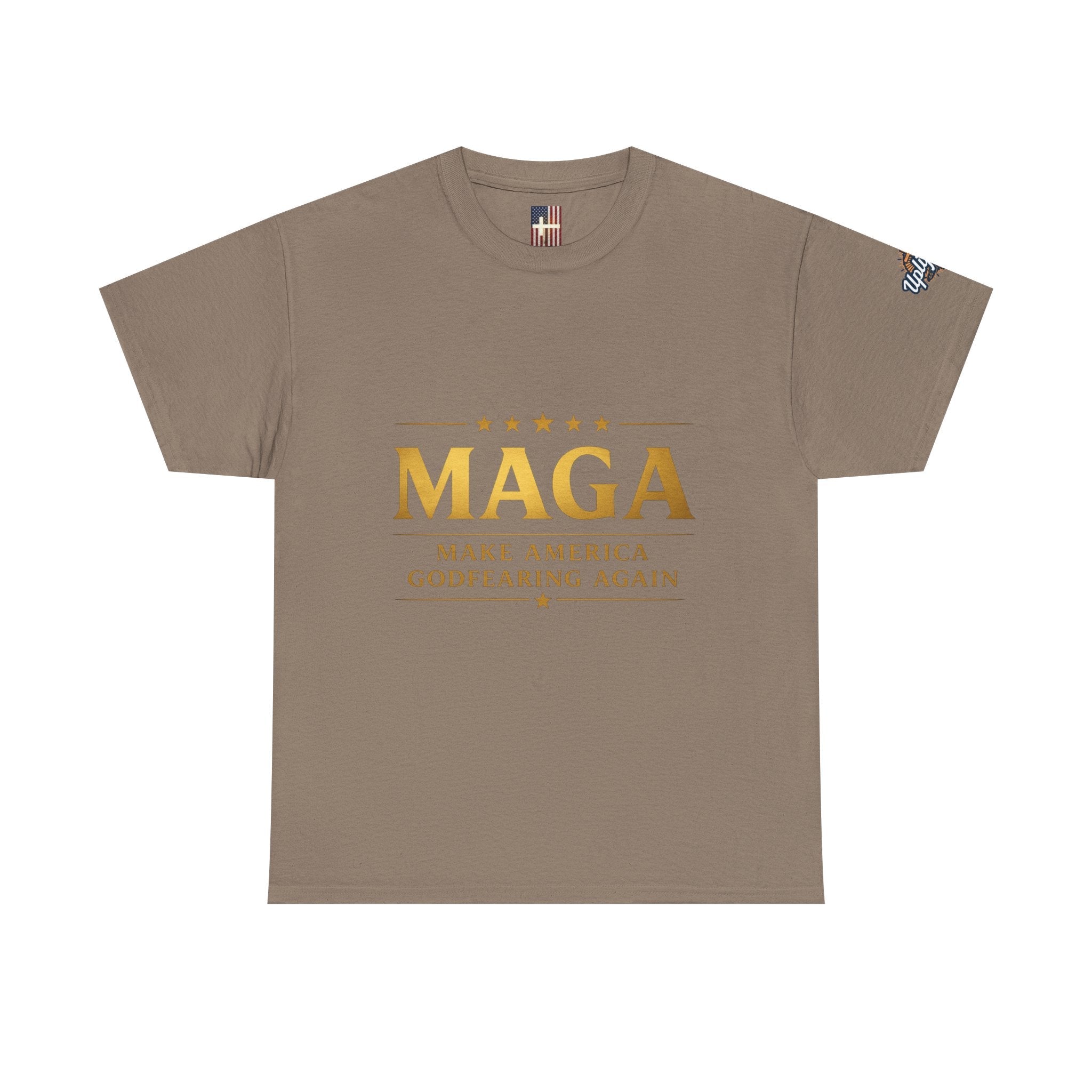 MAGA Gold Letter T-Shirt — "Make America Great Again" Printify