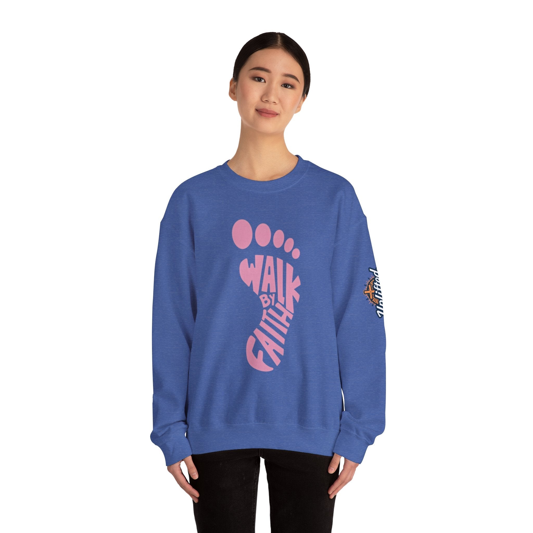Walk By Faith Footprint Sweatshirt Printify