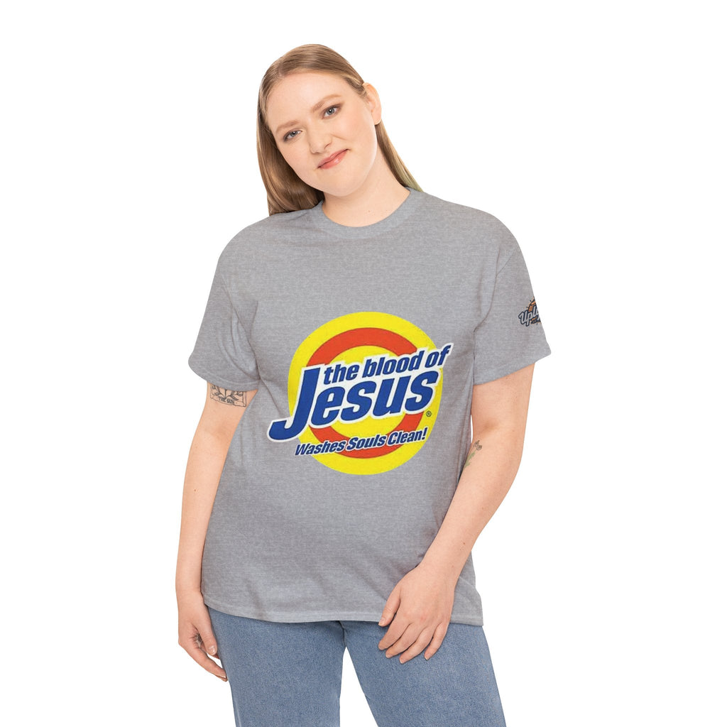 Blood of Jesus Washes Souls Clean T-shirt - Funny Tide Parody - Christian Faith T-shirt Printify