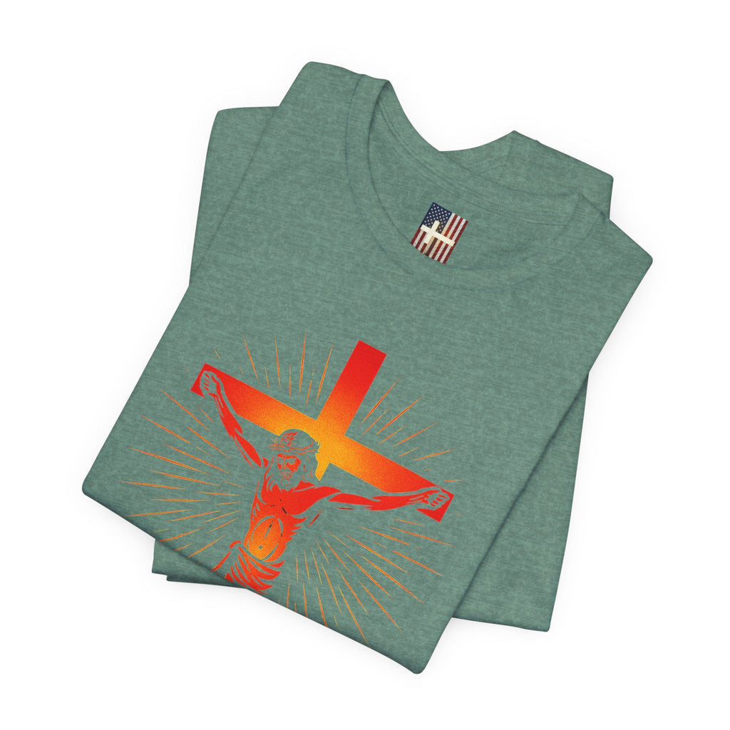 Unashamed T-shirt – Romans 1:16 Crucifixion Christian t-shirt for Bold Unwavering Faith Printify