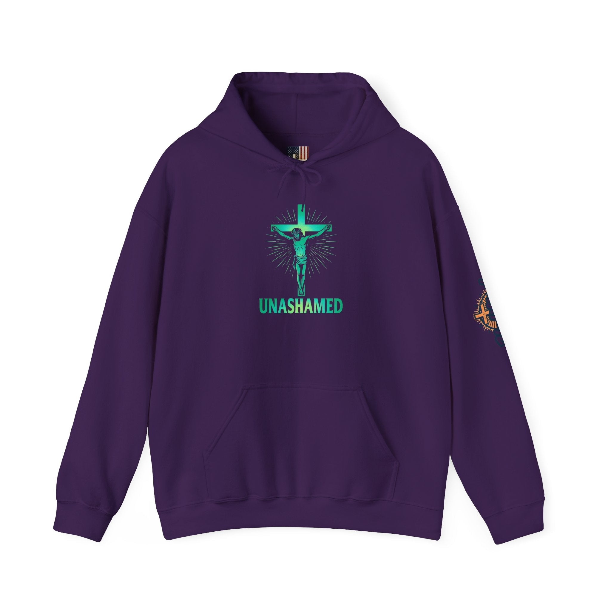 Unashamed Hoodie – Romans 1:16 Crucifixion Christian Hoodie for Bold Unwavering Faith Printify