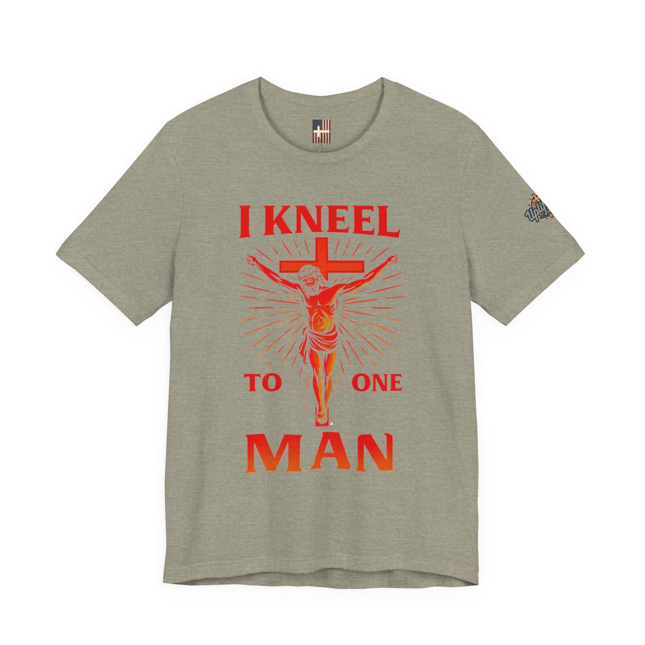 I Kneel to One Man T-shirt – Crucifixion Christian T-shirt for Unashamed Devotion & Bold Faith Printify