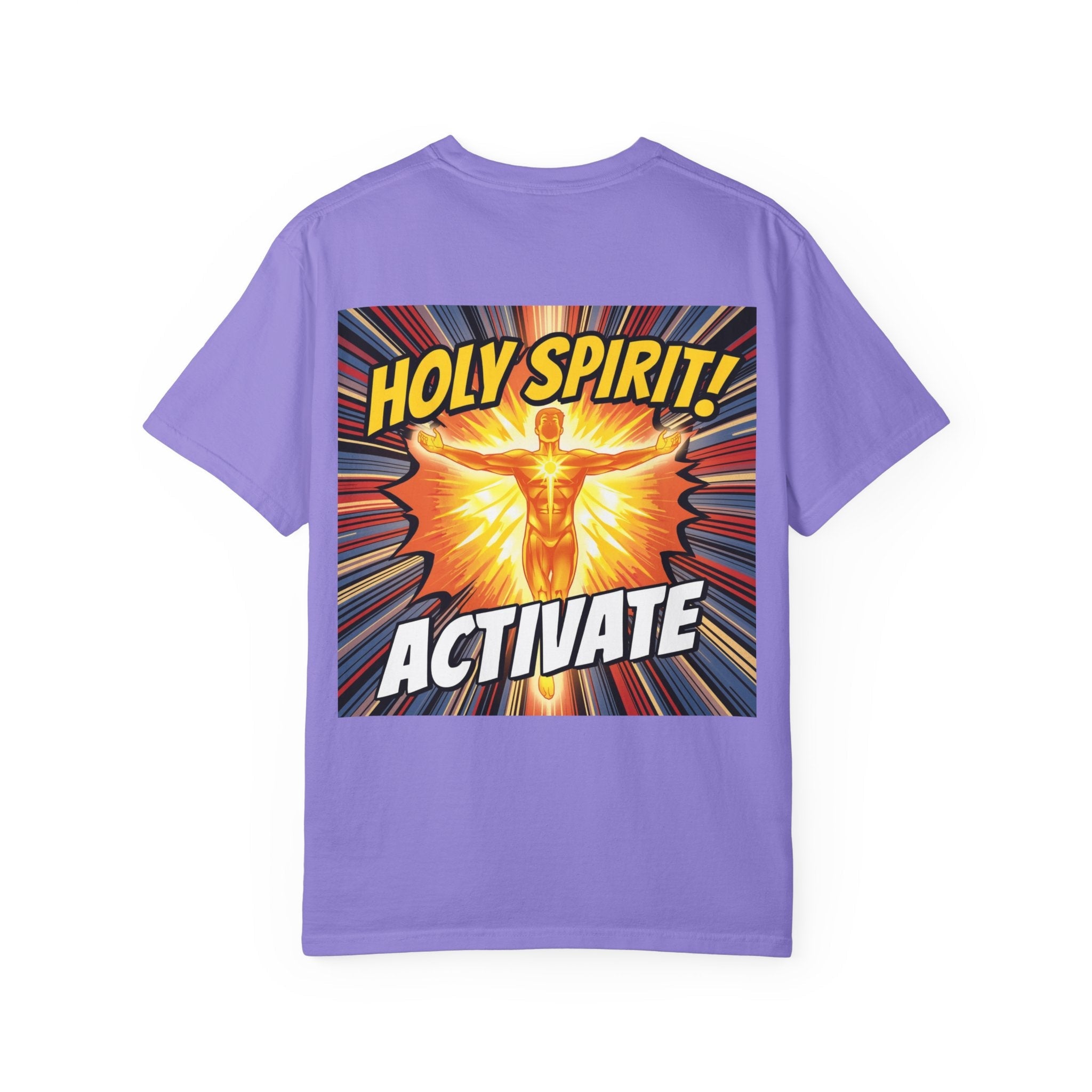 Holy Spirit Activate T-shirt – Superhero Christian T-shirt with Vibrant Power-Up Design for Faith-Fueled Boldness Printify