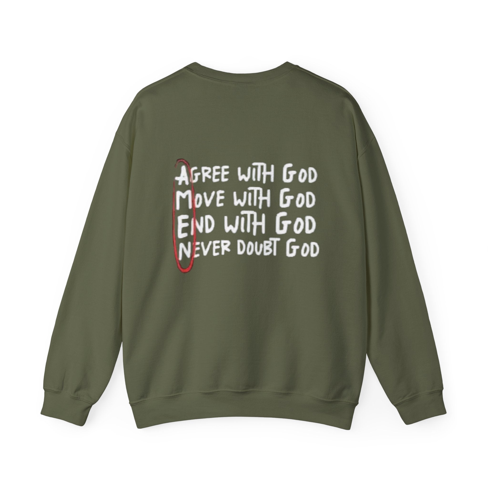 AMEN Acronym Sweatshirt – Always Agree with God Move with God End with God Never Doubt God Christian Hoodie for Unwavering Faith Printify