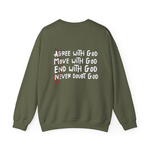 AMEN Acronym Sweatshirt – Always Agree with God Move with God End with God Never Doubt God Christian Hoodie for Unwavering Faith Printify