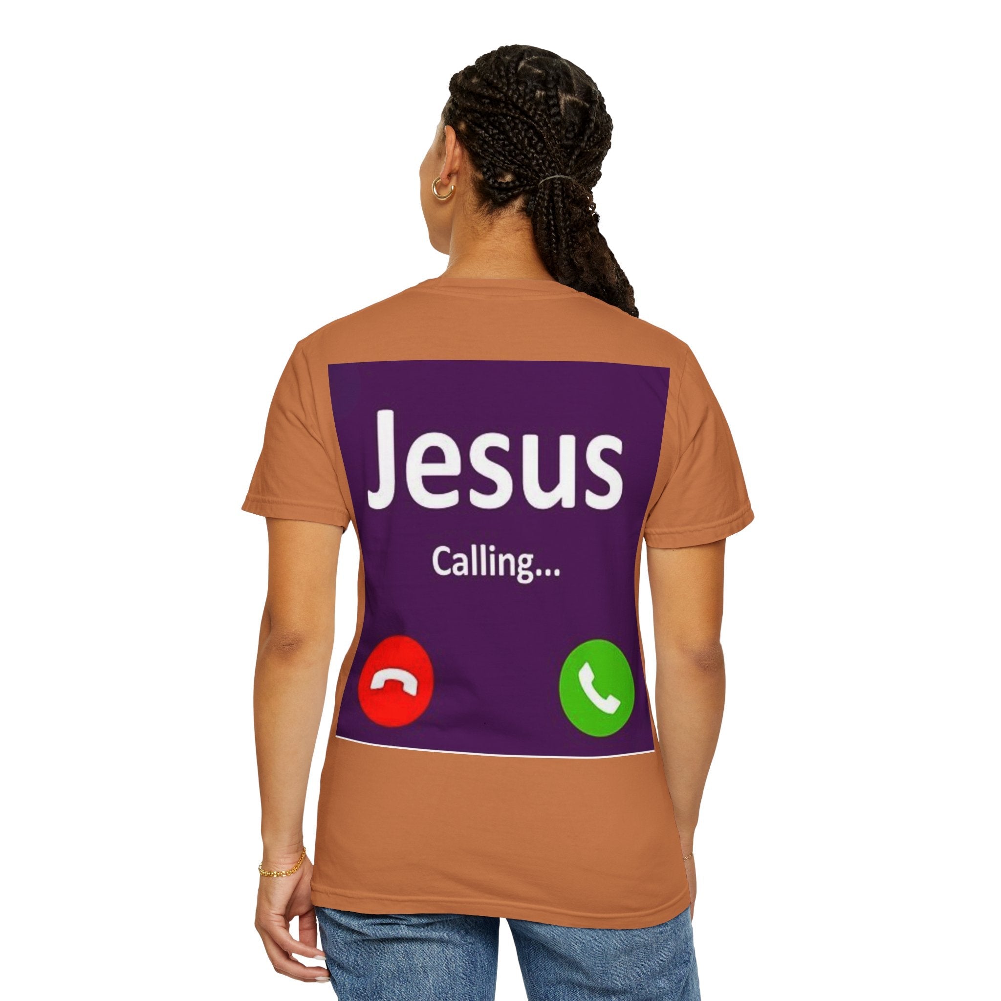 Jesus Calling T-shirt, – Funny Cell Phone Screen Christian T-shirt, for Divine Connection & Faith Humor Printify