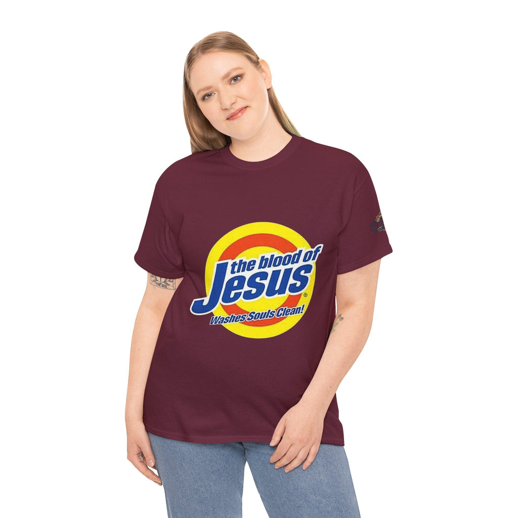 Blood of Jesus Washes Souls Clean T-shirt - Funny Tide Parody - Christian Faith T-shirt Printify