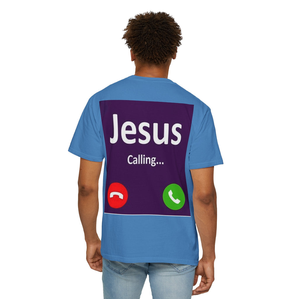 Jesus Calling T-shirt, – Funny Cell Phone Screen Christian T-shirt, for Divine Connection & Faith Humor Printify