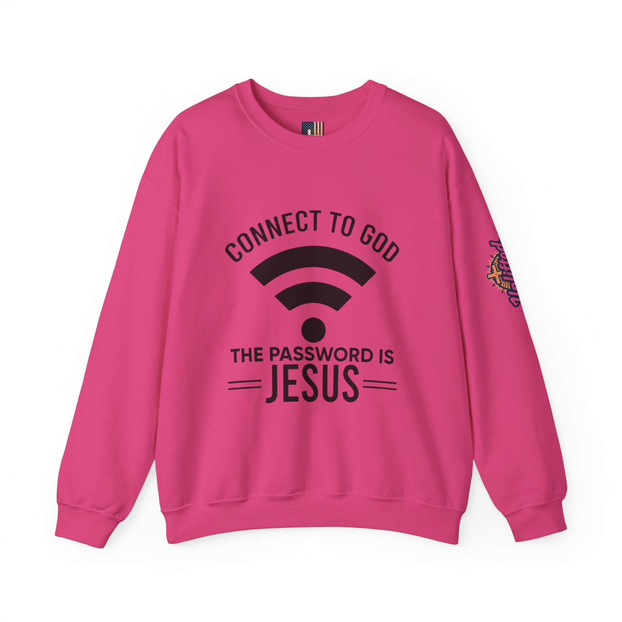 Connect to God Sweatshirt - WIFI Password is Jesus - Funny Christian Faith Sweatshirt Printify