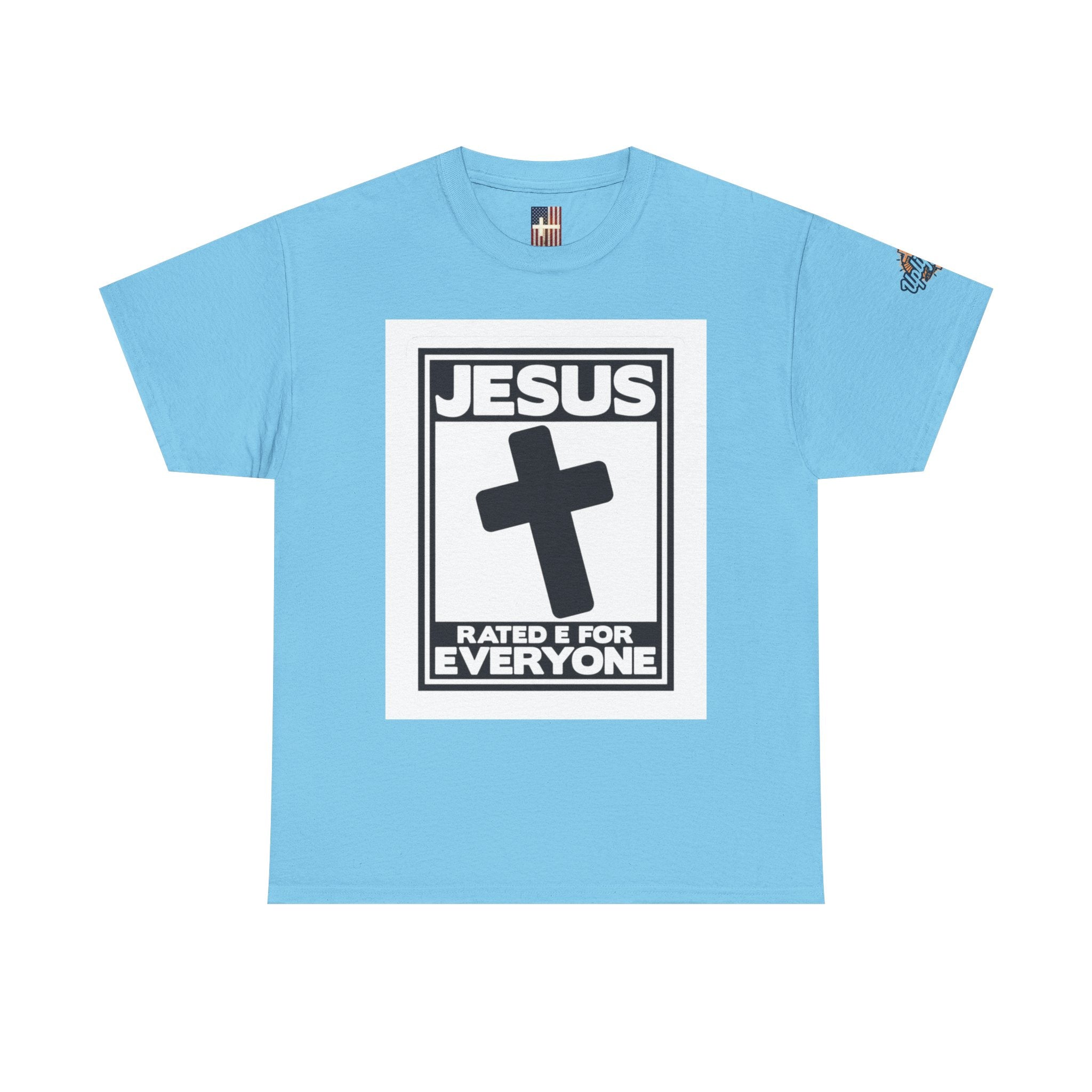Jesus, Rated E for Everyone T-shirt - Gamer Faith T-shirt - Christian Video Game Parody Printify