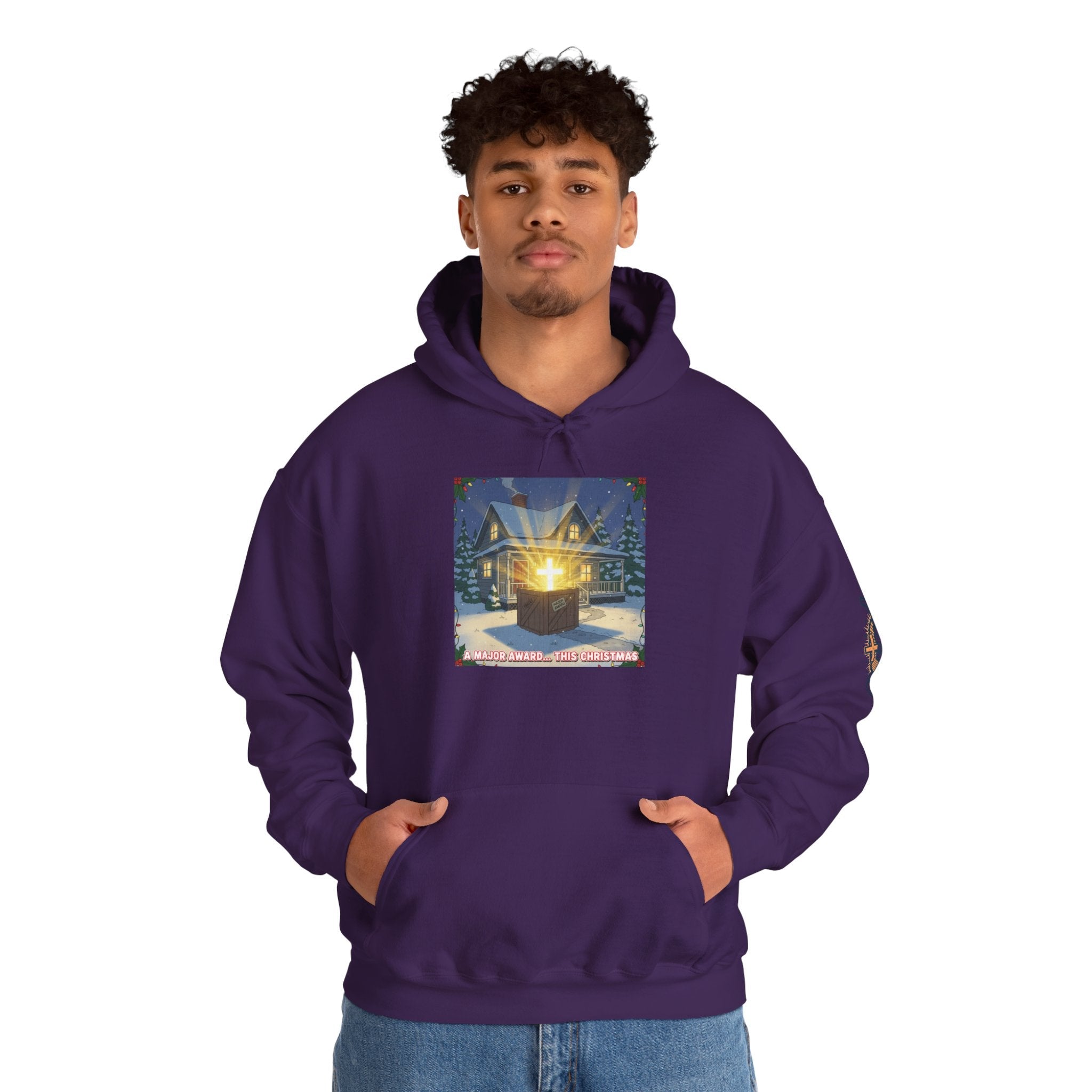 A Major Award This Christmas Hoodie – Fragile Leg Lamp Parody Cross Unboxing Christian Sweatshirt for Hilarious Faith & Holiday Glow Printify