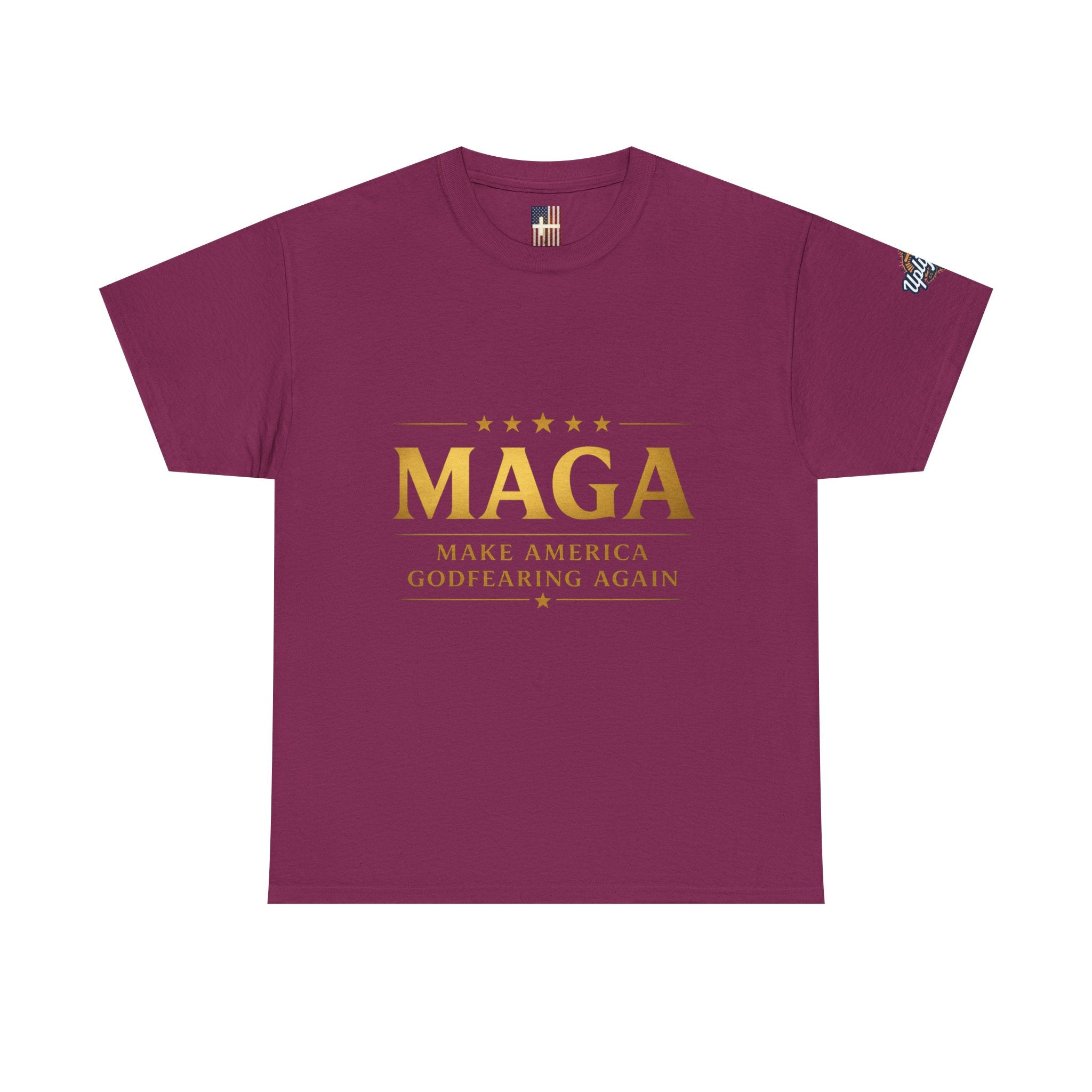 MAGA Gold Letter T-Shirt — "Make America Great Again" Printify