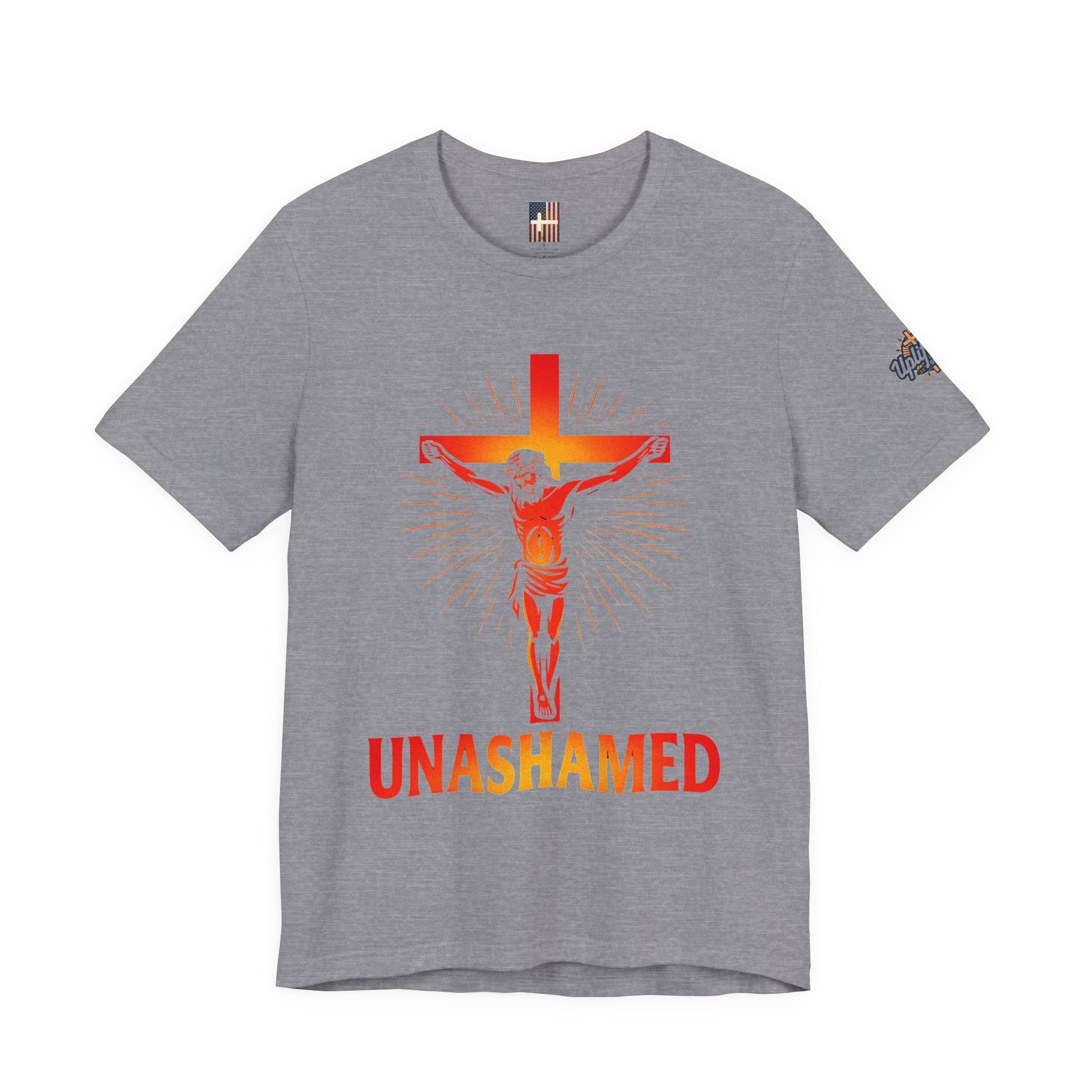 Unashamed T-shirt – Romans 1:16 Crucifixion Christian t-shirt for Bold Unwavering Faith Printify