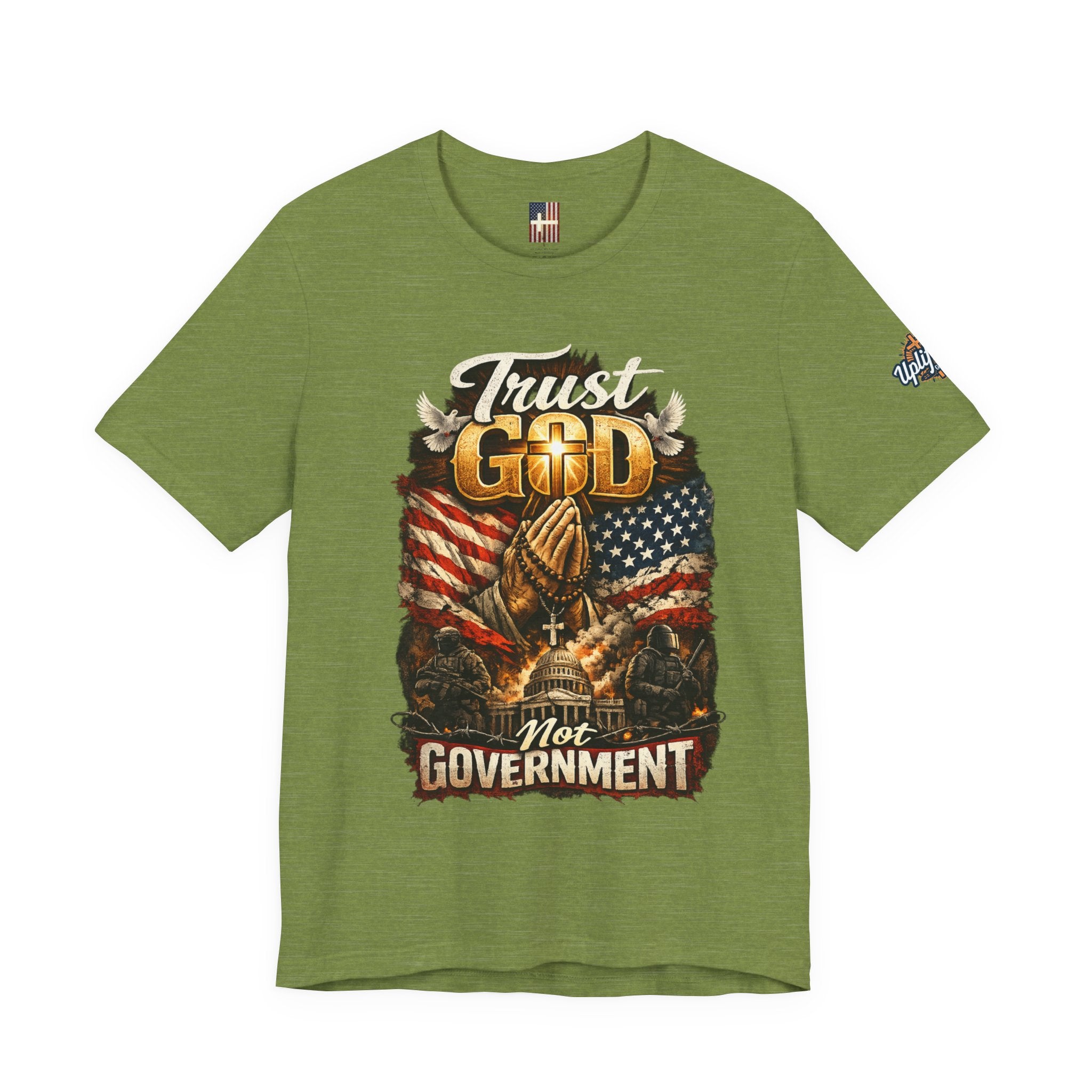 Trust God Not Government T-Shirt — Vintage Patriotic Christian Tee Printify