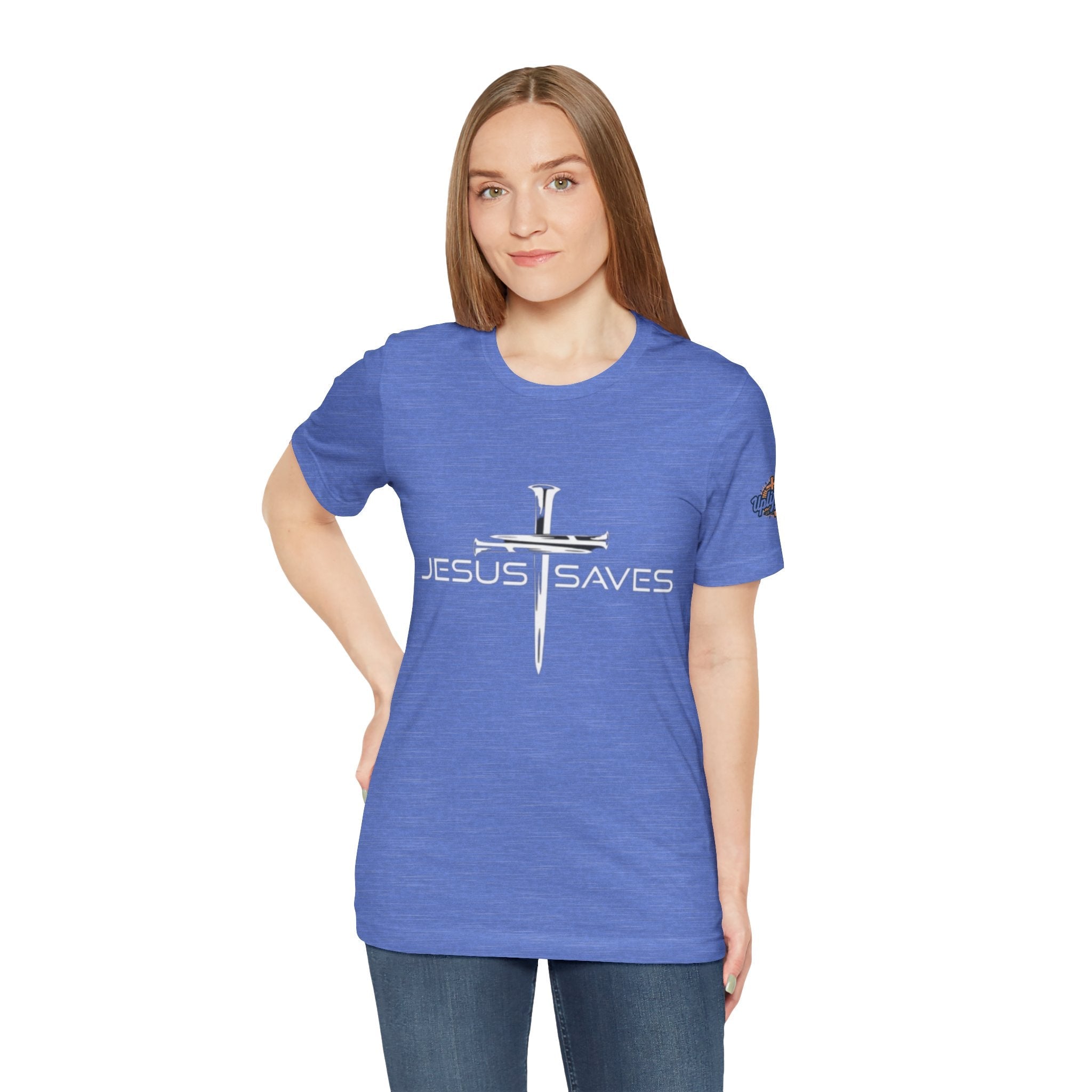 Jesus Saves T-shirt – 3 Nails Crucifix Cross Christian T-shirt for Redemption Faith & Bold Salvation Printify