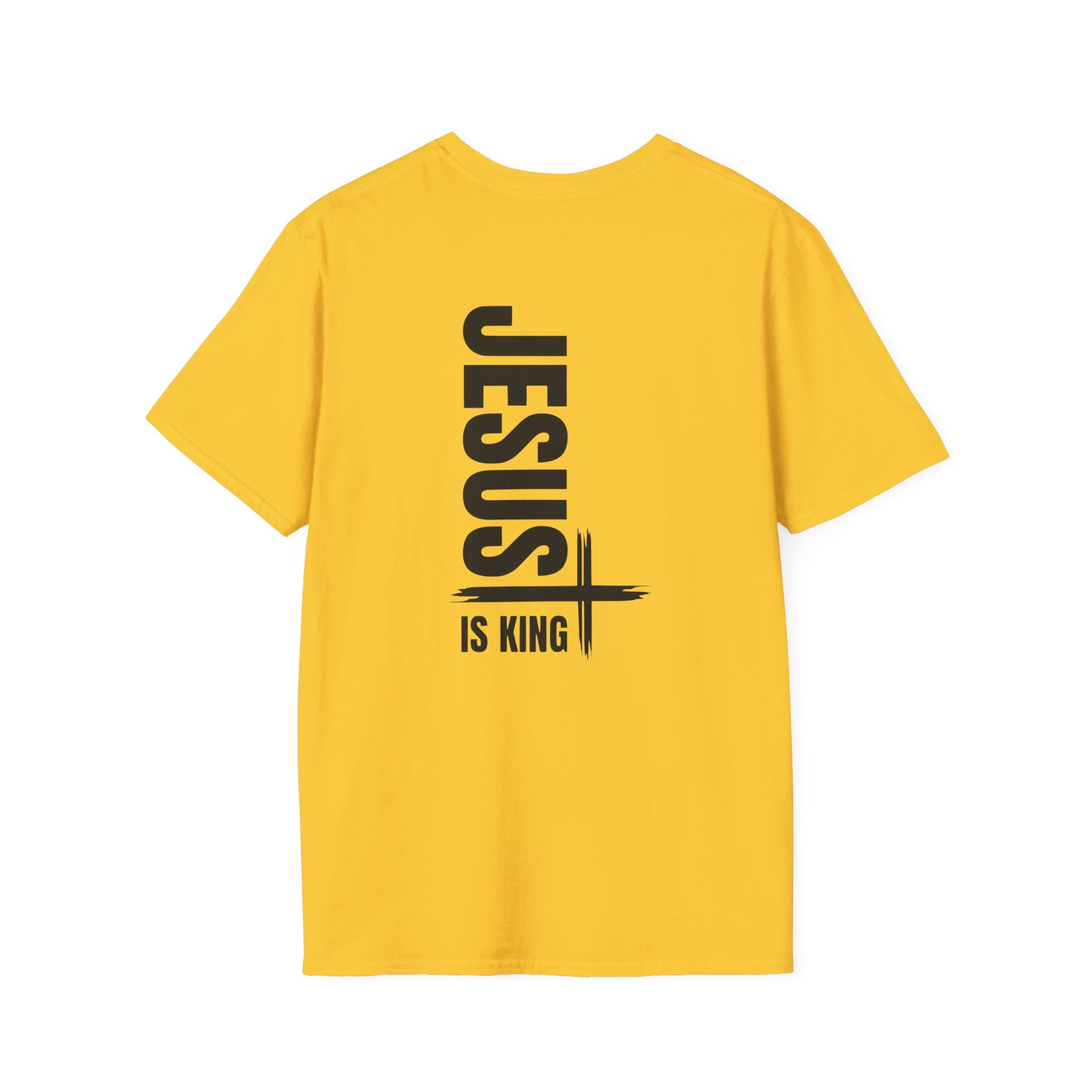 Jesus Is King T-shirt | Modern Typographic Cross Christian T-shirt Printify