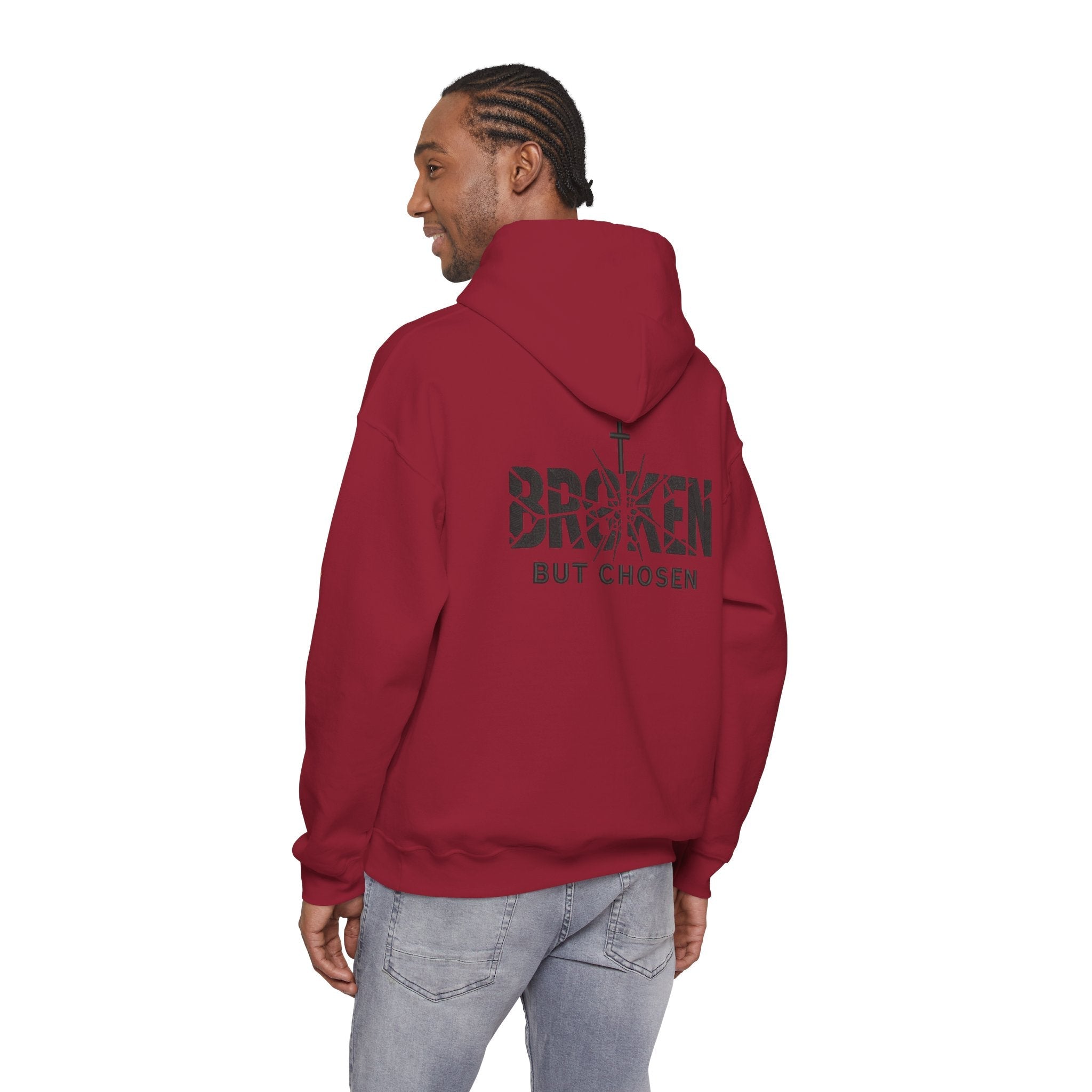Broken But Chosen Hoodie — Christian Faith Graphic Sweatshirt Printify