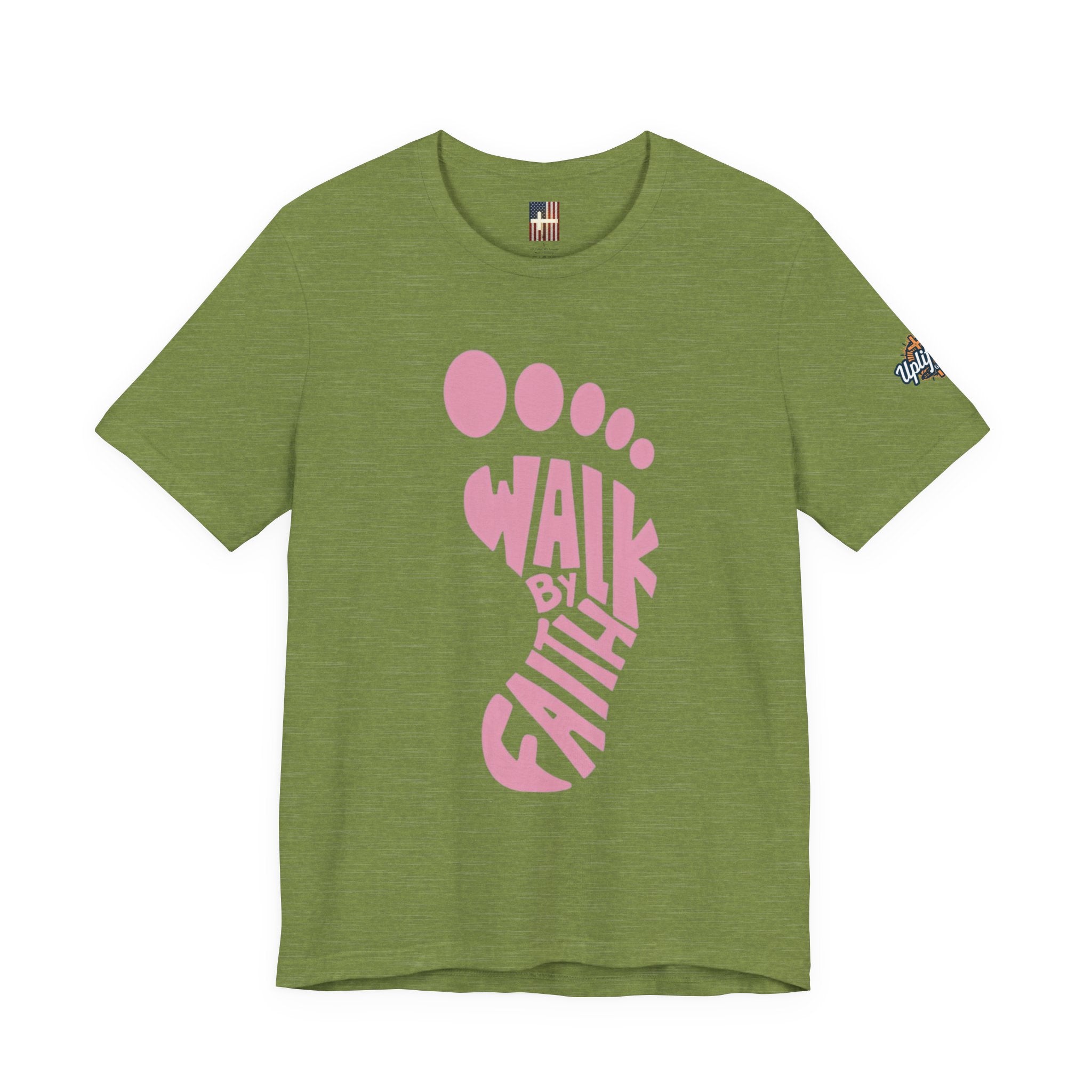 Walk By Faith Footprint T-Shirt Printify