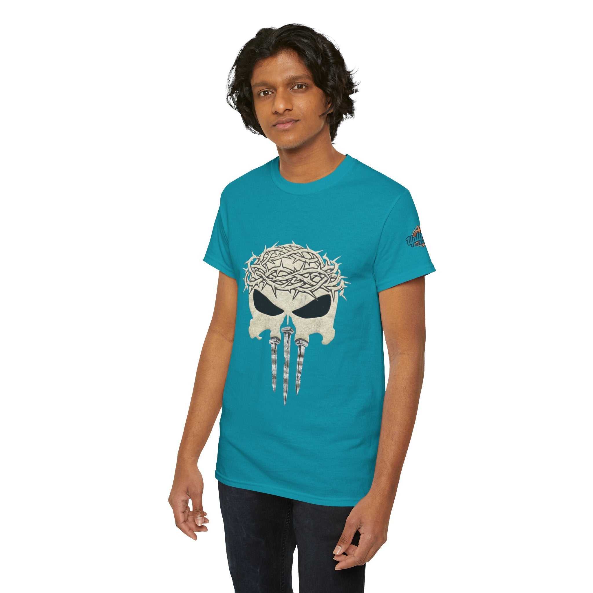 Christian Skull T-shirt - Crown of Thorns & Nails - Warrior Faith T-shirt Printify