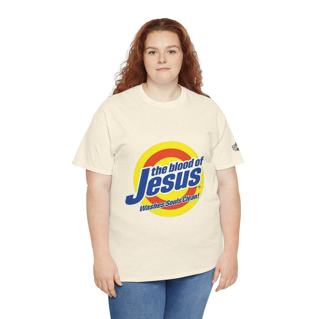 Blood of Jesus Washes Souls Clean T-shirt - Funny Tide Parody - Christian Faith T-shirt Printify