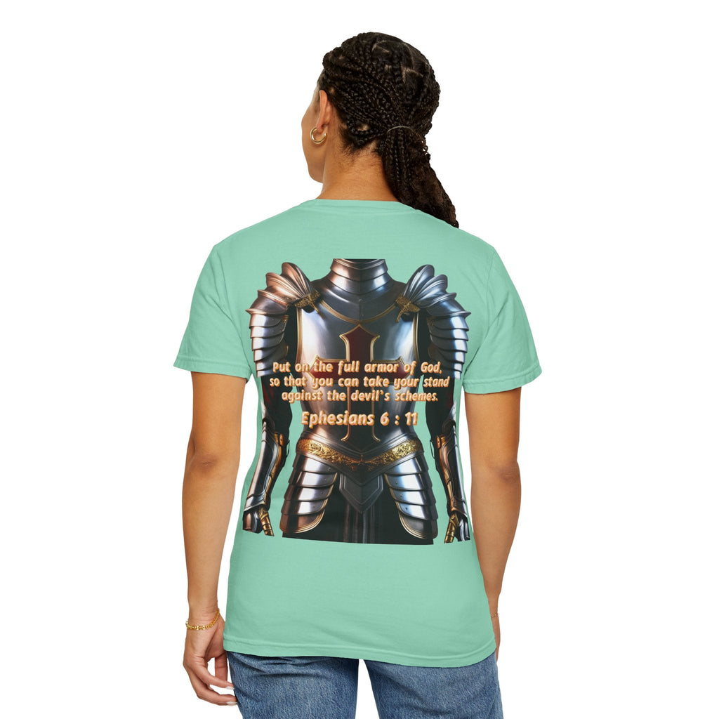 Religious Graphic Armor Of God Design - Unisex Garment-Dyed T-shirt Printify