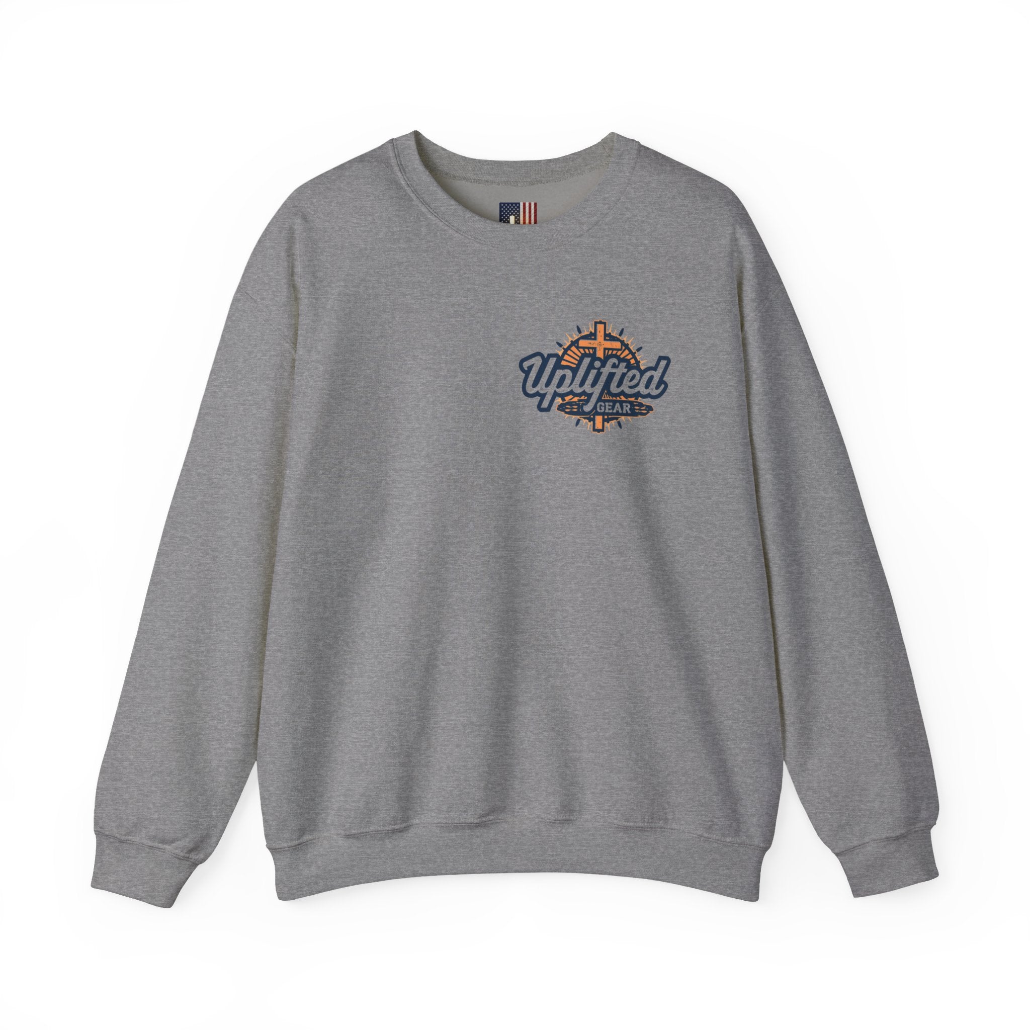 ✨ Chosen. Loved. Redeemed. – Elegant Christian Sweatshirt | Gold Foil Faith Tee | Subtle Cross & Heart Design | Inspirational Bible Verse Apparel by Uplifted Gear Printify