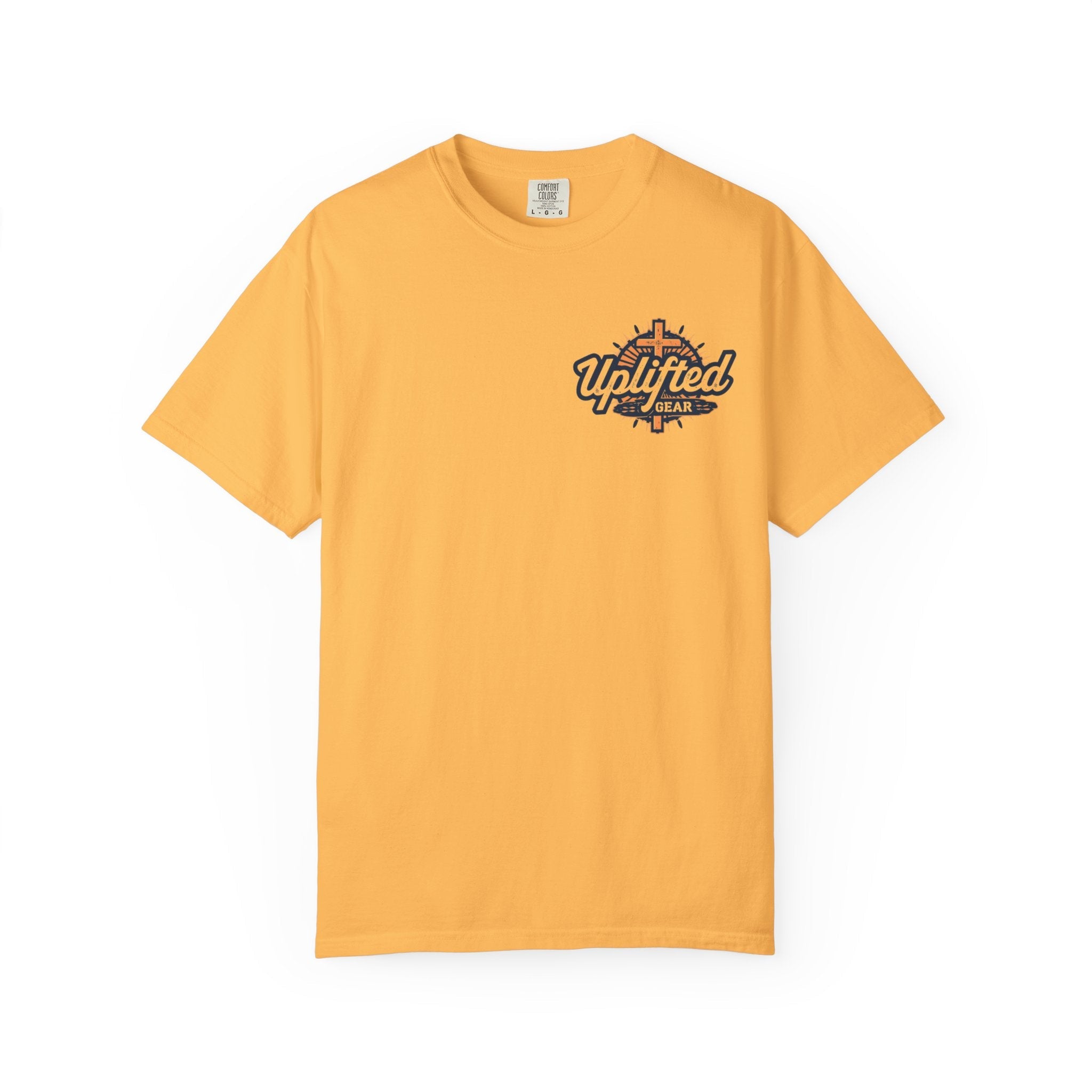 ✨ Chosen. Loved. Redeemed. – Elegant Christian T-Shirt | Gold Foil Faith Tee | Subtle Cross & Heart Design | Inspirational Bible Verse Apparel by Uplifted Gear Printify