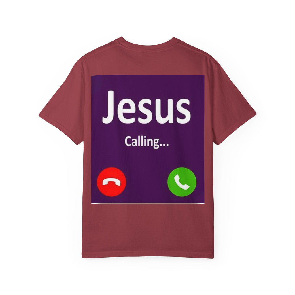 Jesus Calling T-shirt, – Funny Cell Phone Screen Christian T-shirt, for Divine Connection & Faith Humor Printify