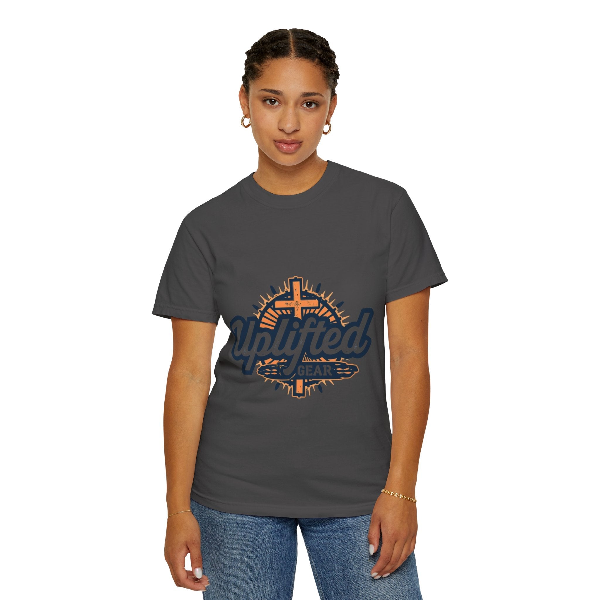 Uplifted Gear Christian T-Shirt – Bold Logo Faith Tee for Inspired Living Printify