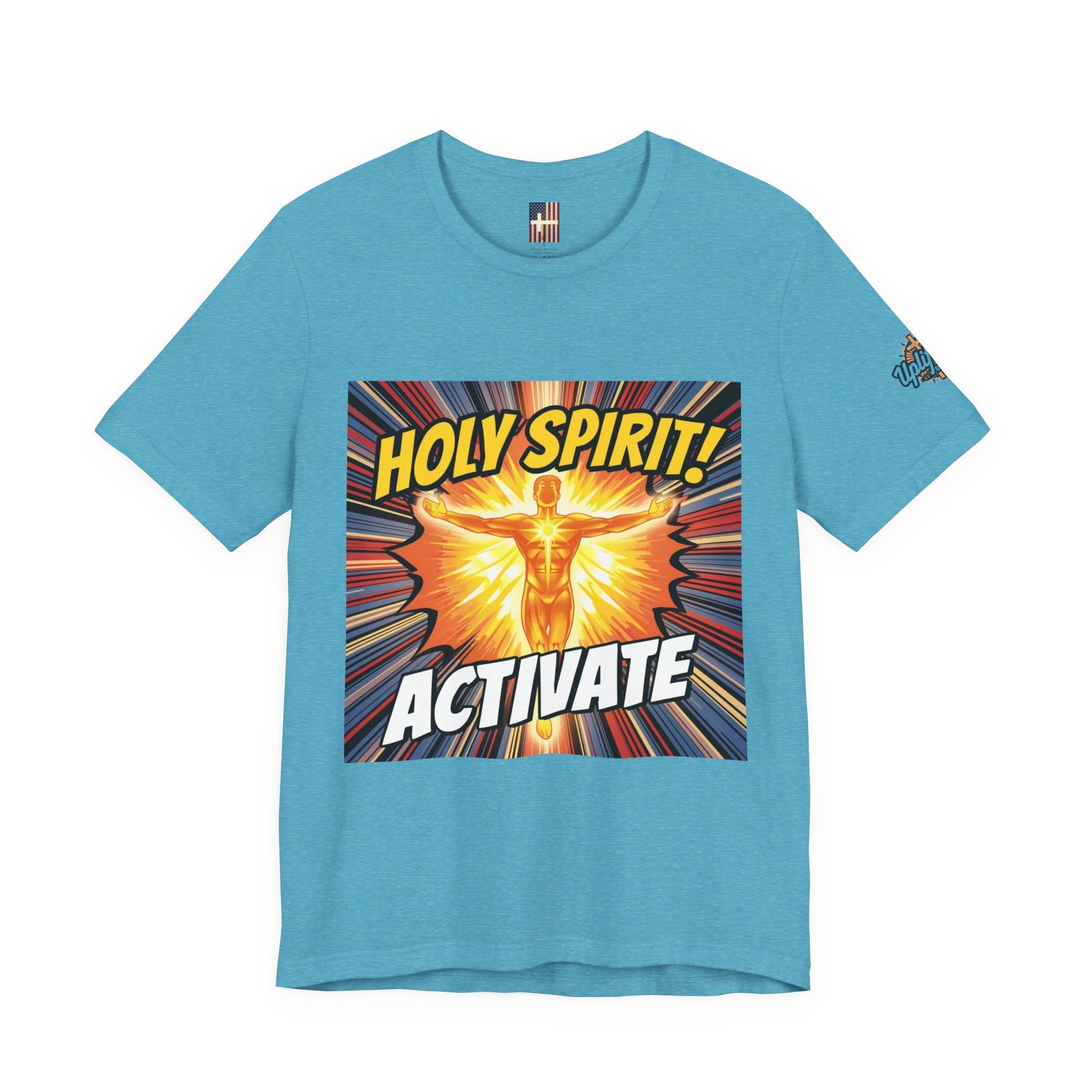 Holy Spirit Activate T-shirt – Superhero Christian T-shirt with Vibrant Power-Up Design for Faith-Fueled Boldness Printify