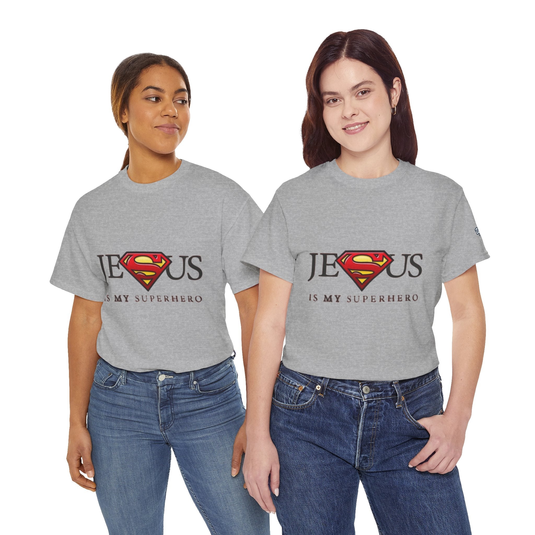 Jesus Is My Superhero T-Shirt — Faith-Based Superman-Inspired Tee Printify