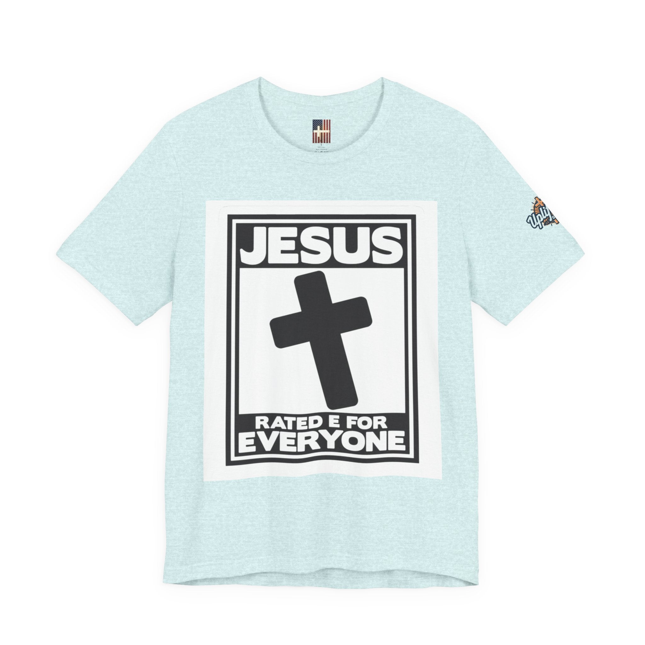 Jesus, Rated E for Everyone T-shirt - Gamer Faith T-shirt - Christian Video Game Parody Printify