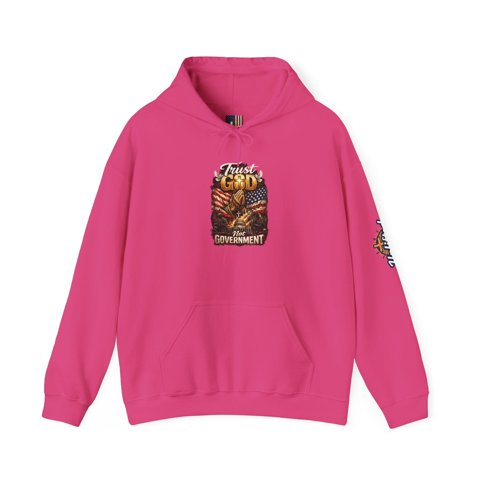 Trust God Not Government Hoodie — Vintage Patriotic Christian Hoodie Printify