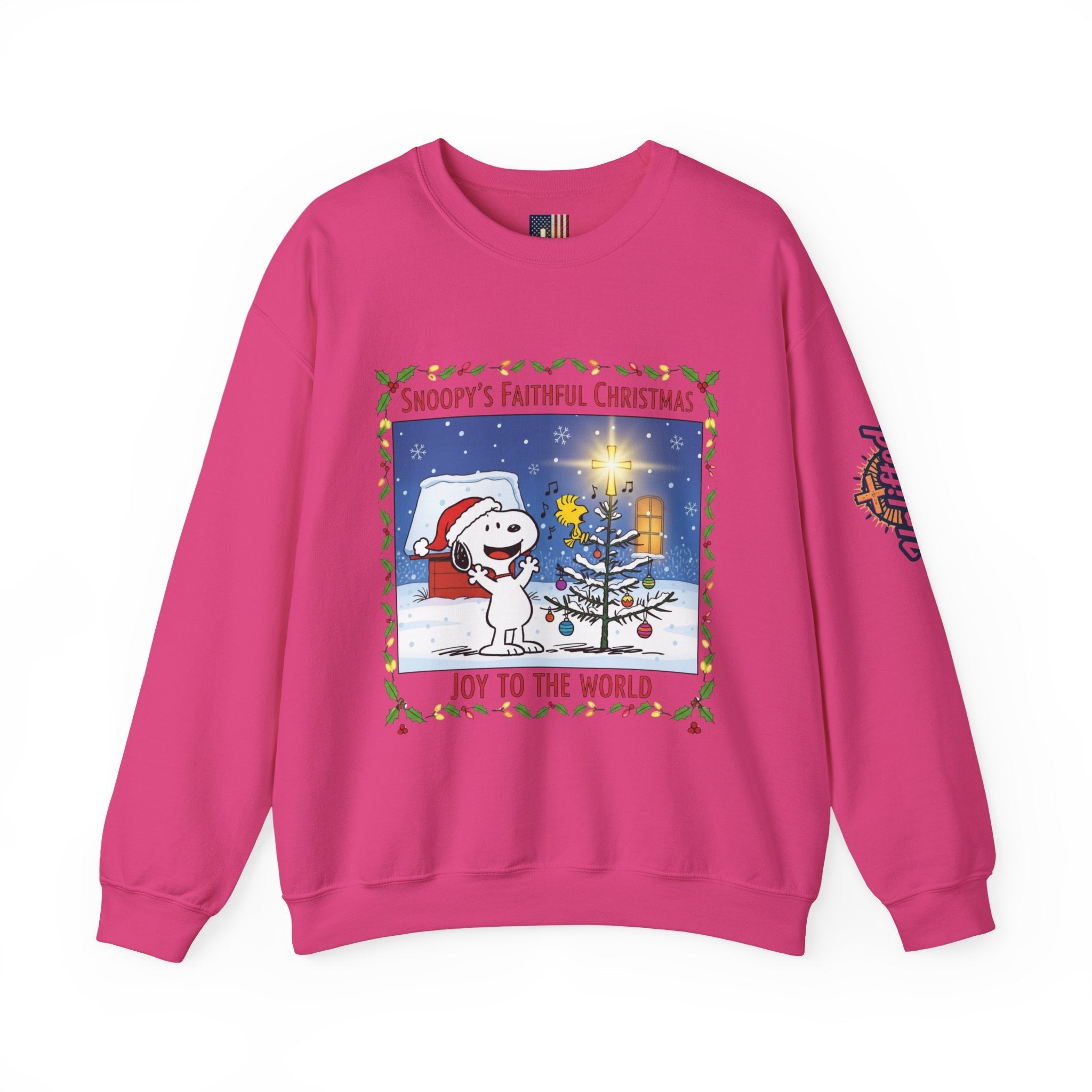 🎄 Faithful Christmas Friends – Christian Holiday Sweatshirt | Festive Tree & Cartoon Duo | Heartwarming Christmas Tee by Uplifted Gear Printify