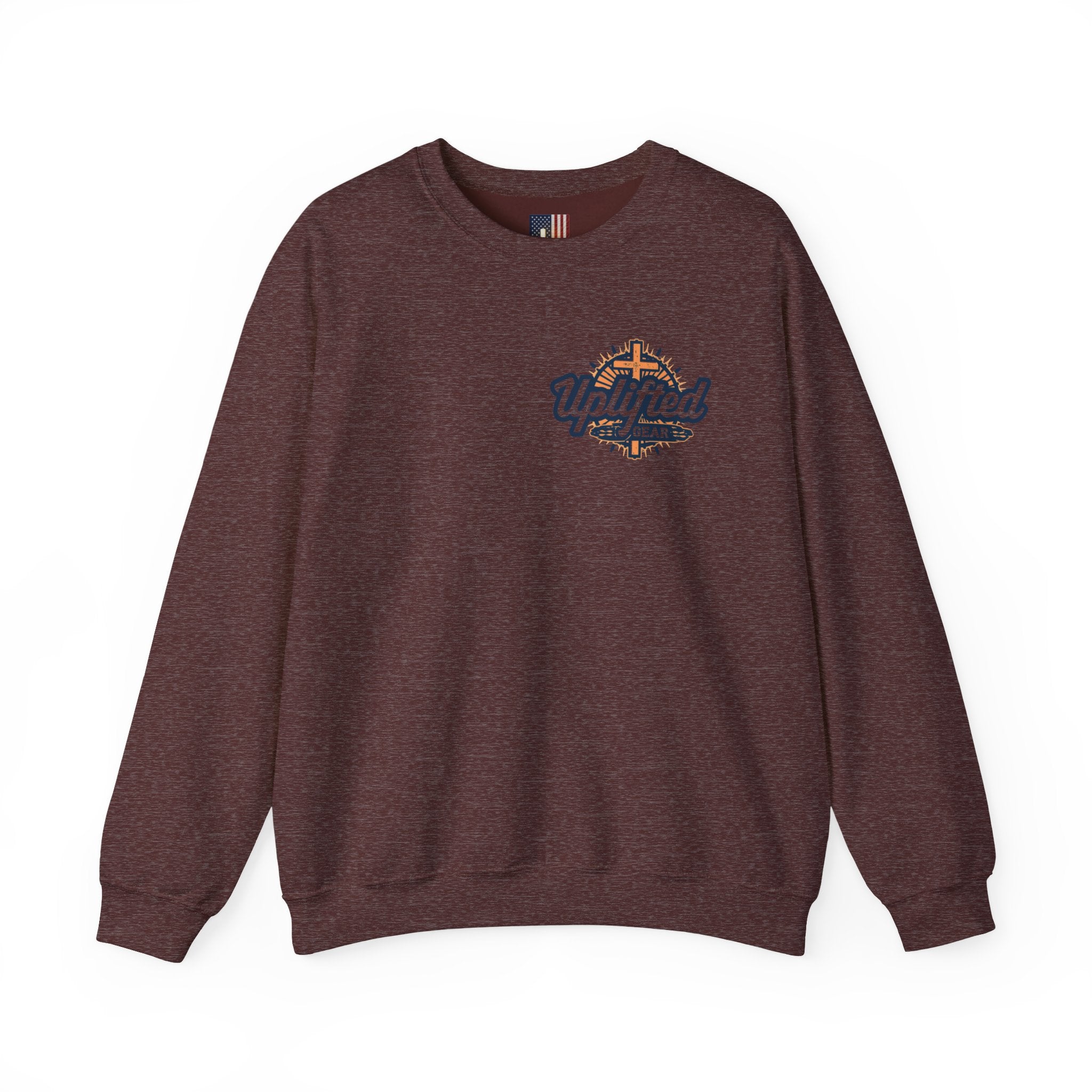 ✨ Chosen. Loved. Redeemed. – Elegant Christian Sweatshirt | Gold Foil Faith Tee | Subtle Cross & Heart Design | Inspirational Bible Verse Apparel by Uplifted Gear Printify