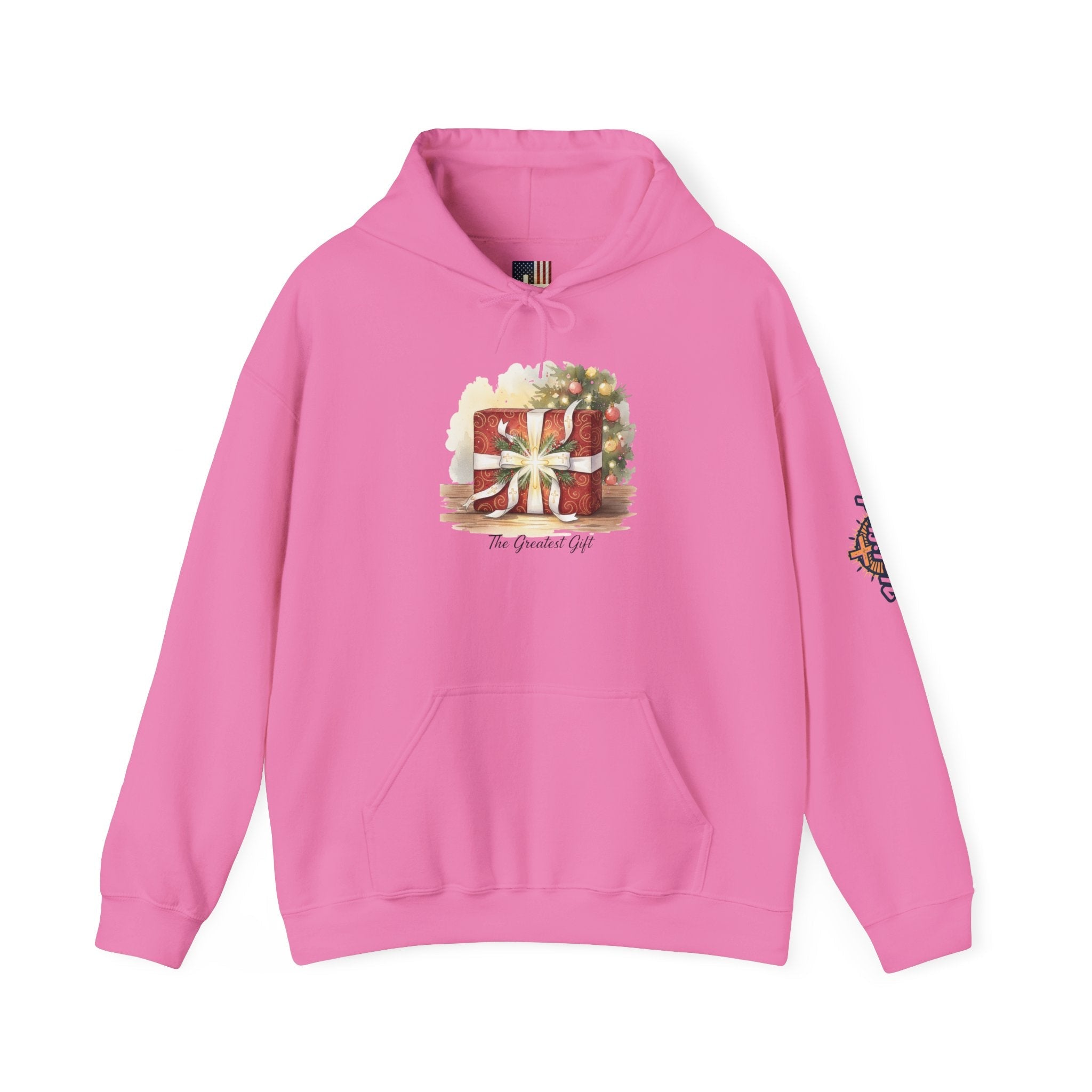 The Greatest Gift Hoodie – Cross Bow Present Christian Hoodie for Christmas Salvation & Eternal Faith Printify