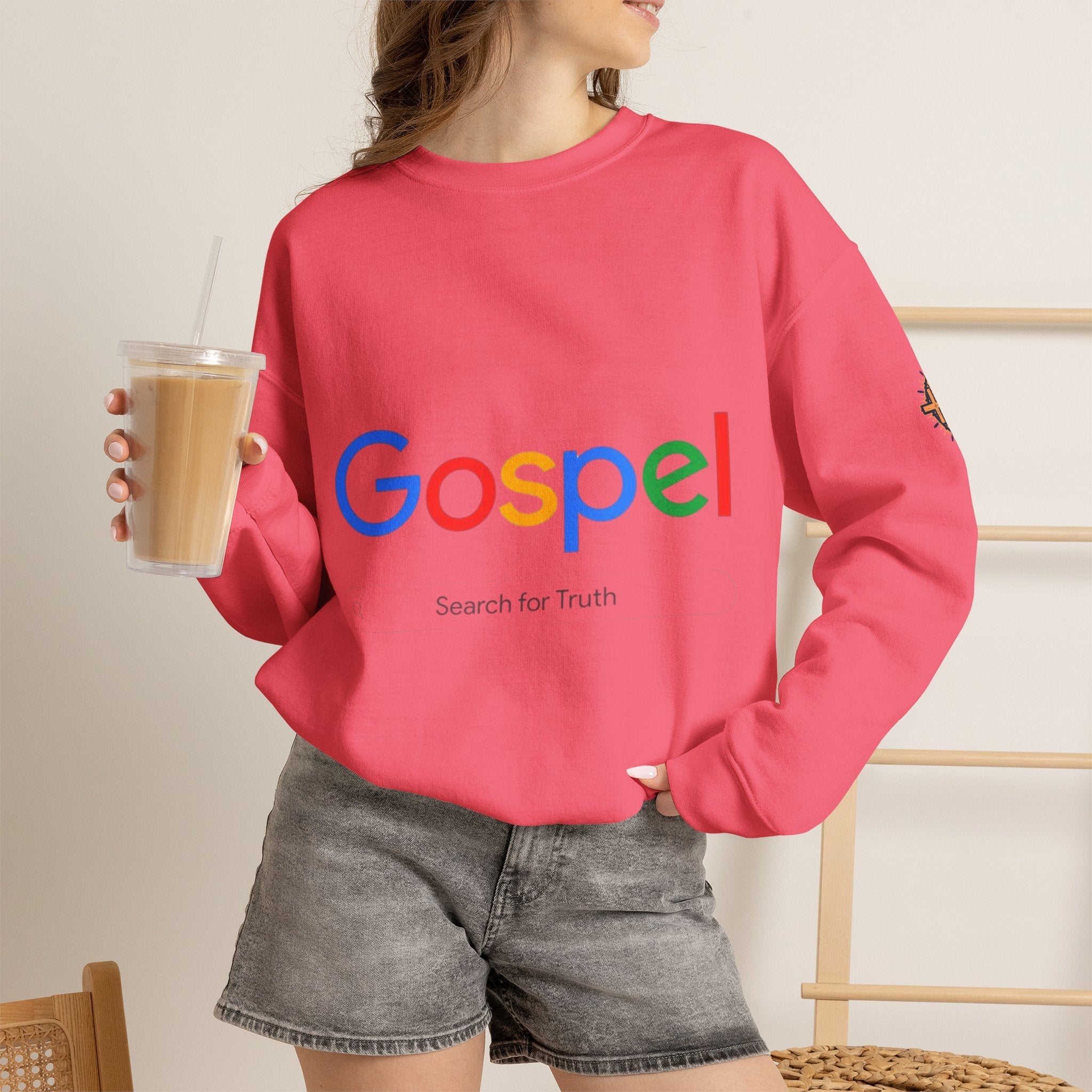 Gospel Graphic Sweatshirt — "Gospel" Colorful Logo Christian Sweatshirt Printify
