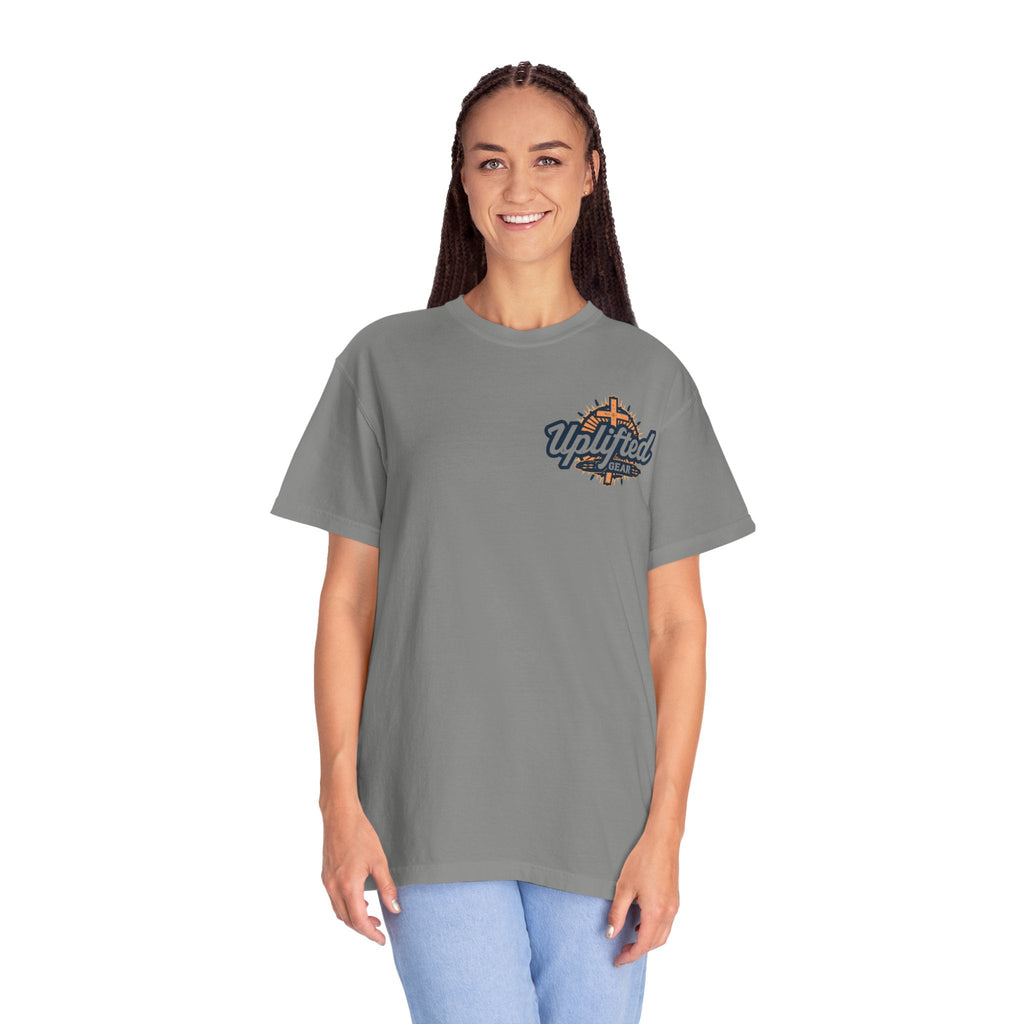 Joy to the World T-shirt – Wreath Earth Nativity Christian Christmas T-shirt for Isaiah 9:6 Holiday Faith & Festive Joy Printify